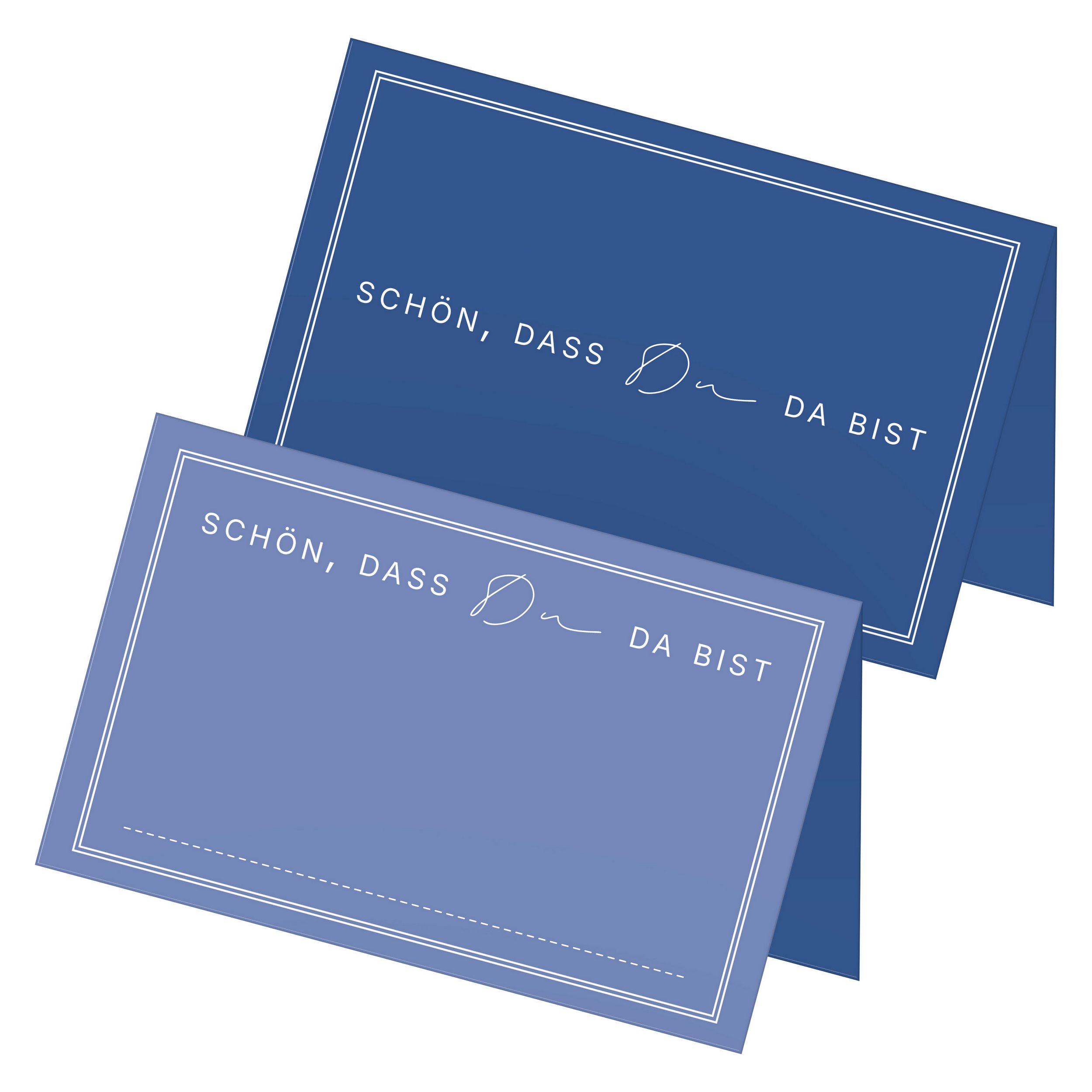 ITENGA 48x Tischkarten Sch�n dass du da bist V3 dunkelblau