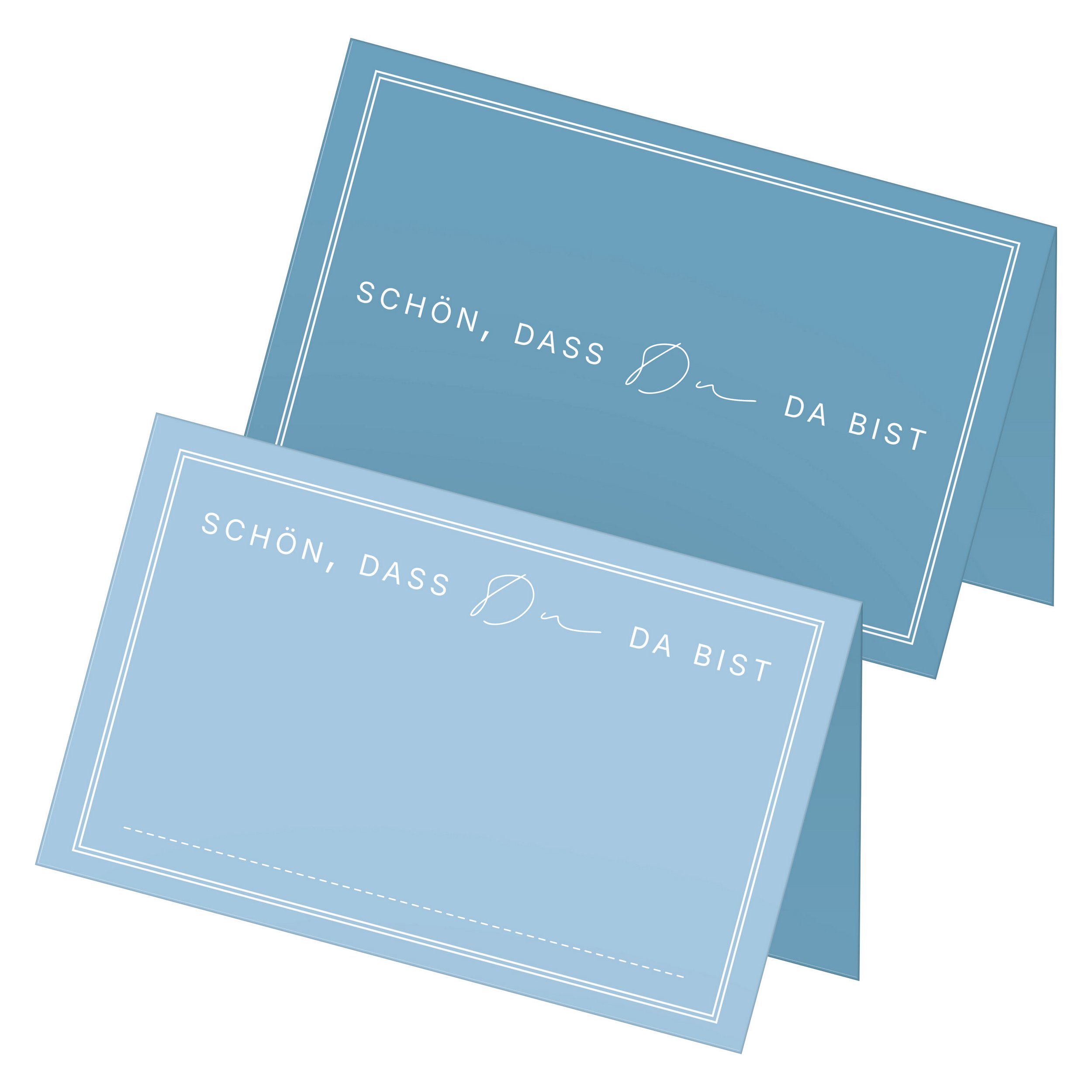 ITENGA 48x Tischkarten Sch�n dass du da bist V3 nordic blue