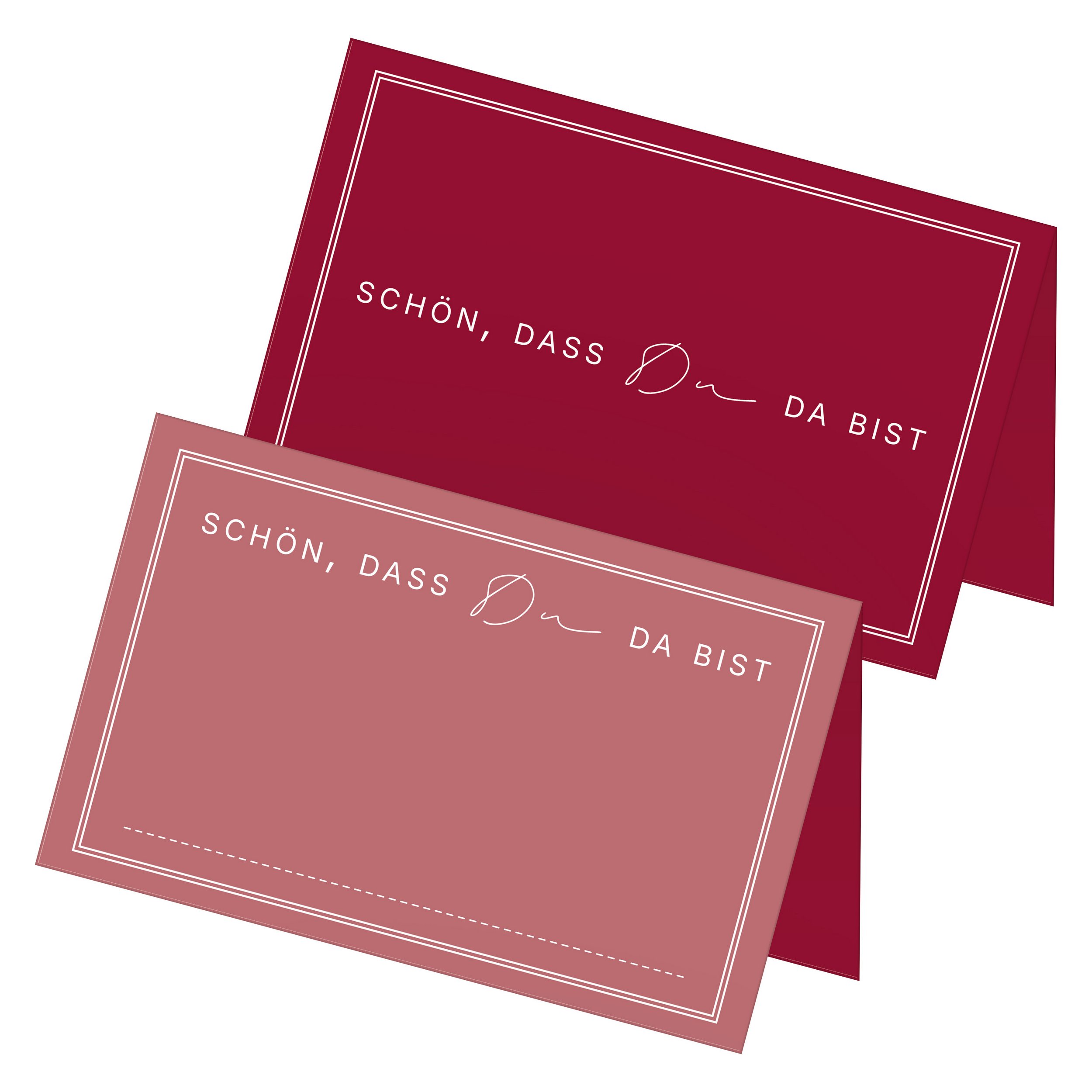 ITENGA 48x Tischkarten Sch�n dass du da bist V3 bordeaux...
