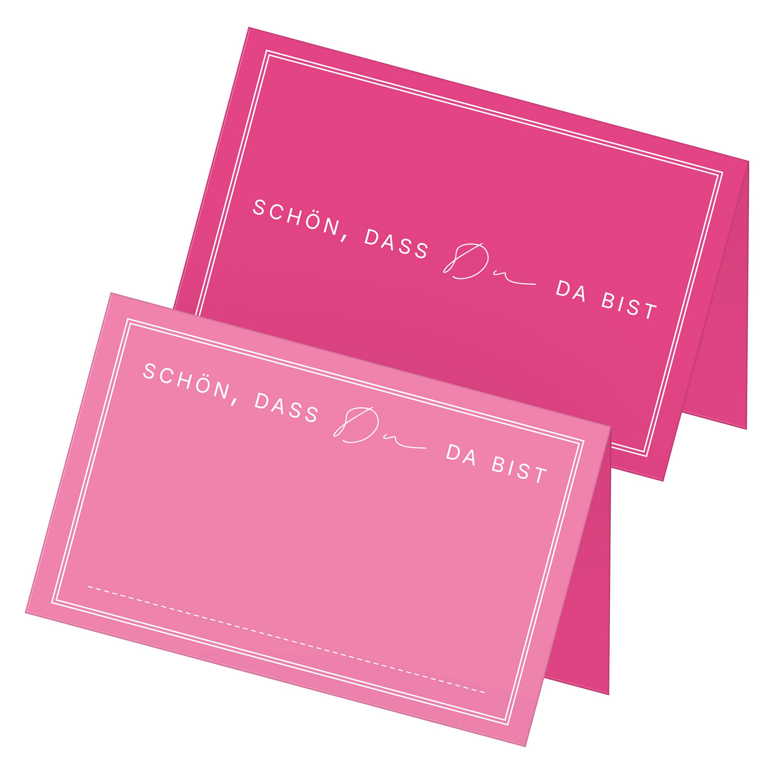 ITENGA 48x Tischkarten Sch�n dass du da bist V3 pink