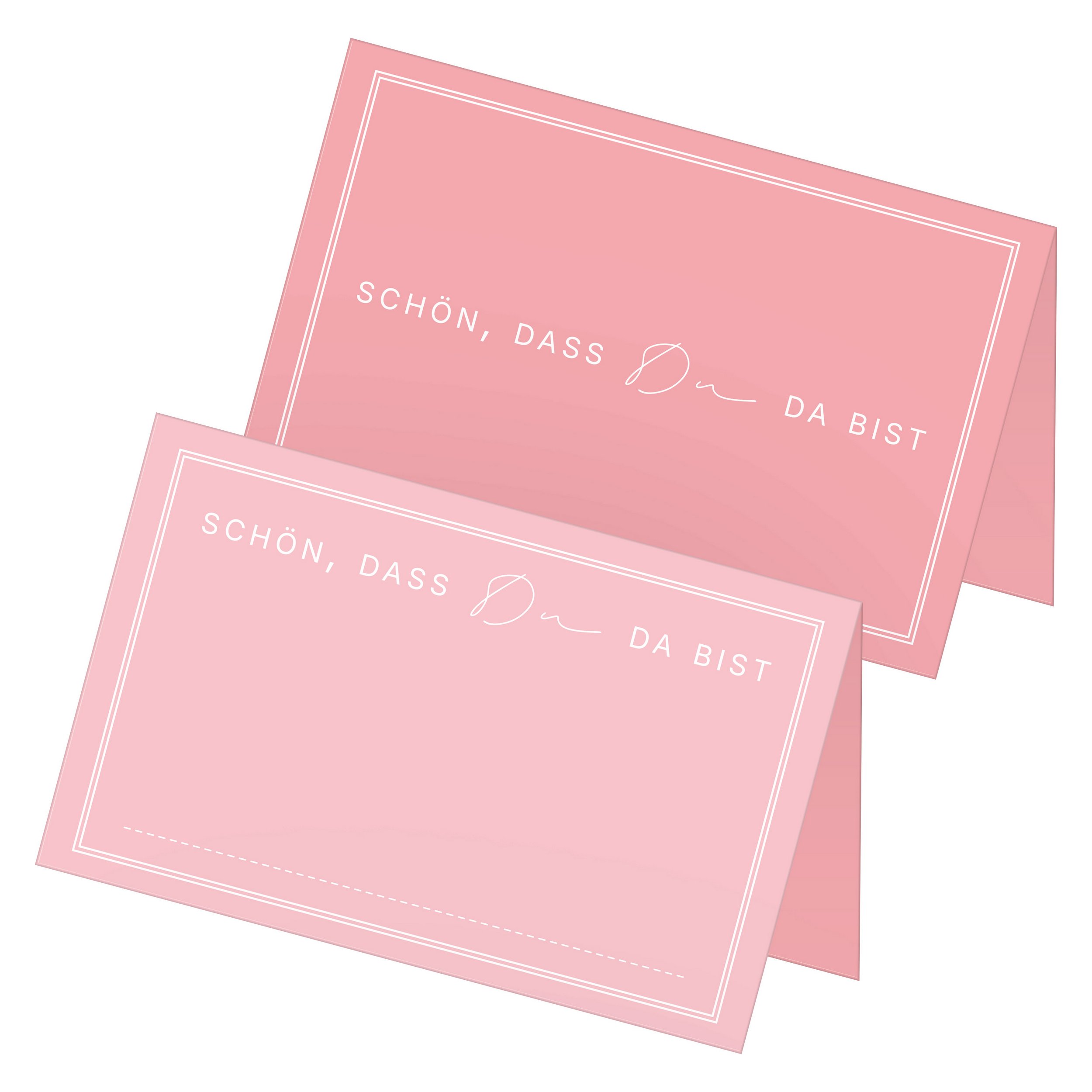 ITENGA 48x Tischkarten Sch�n dass du da bist V3 rosa