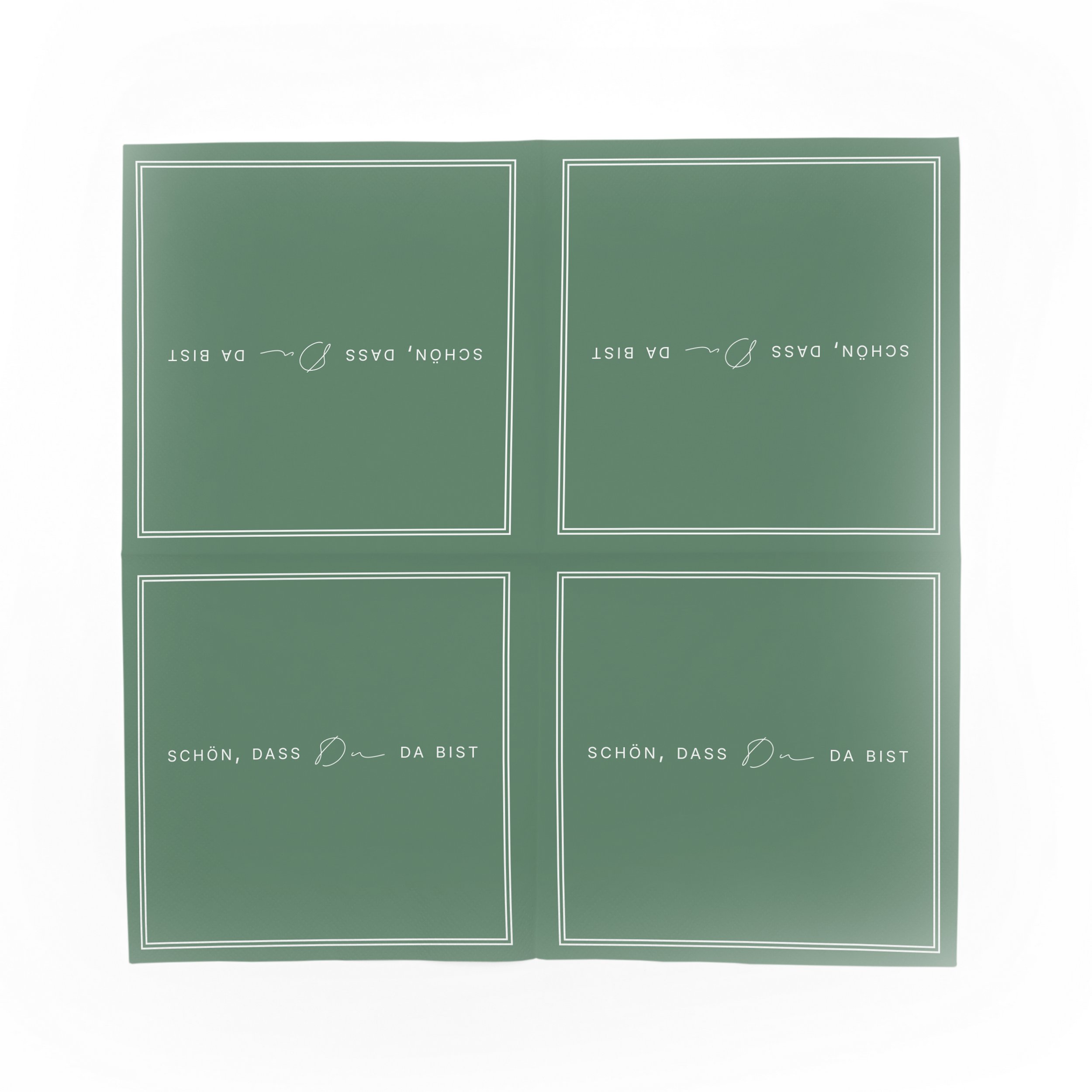 ITENGA 40x Servietten Sch�n dass du da bist V3 salbei gr�n