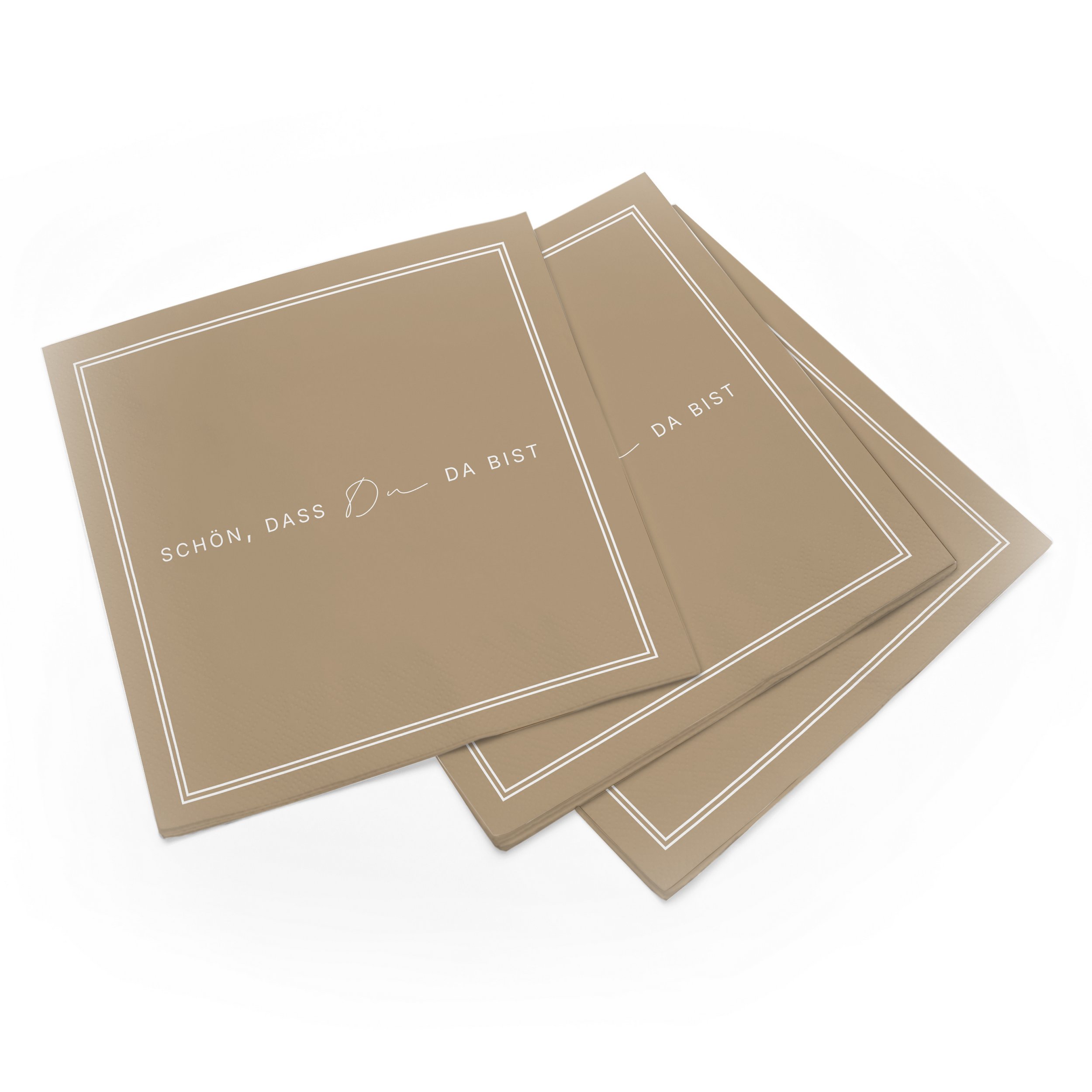 ITENGA 40x Servietten Sch�n dass du da bist V3 latte mac...
