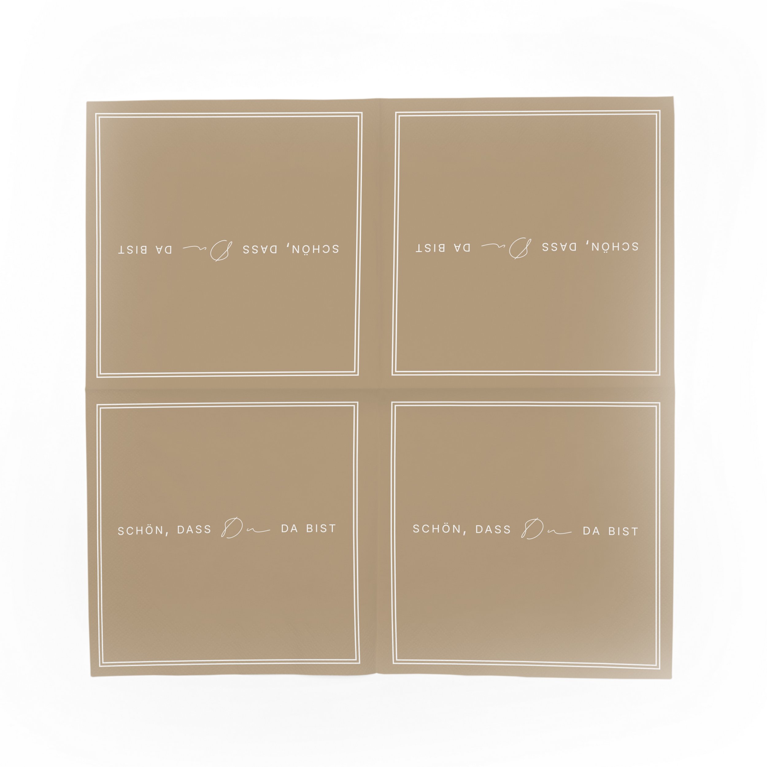 ITENGA 40x Servietten Sch�n dass du da bist V3 latte mac...