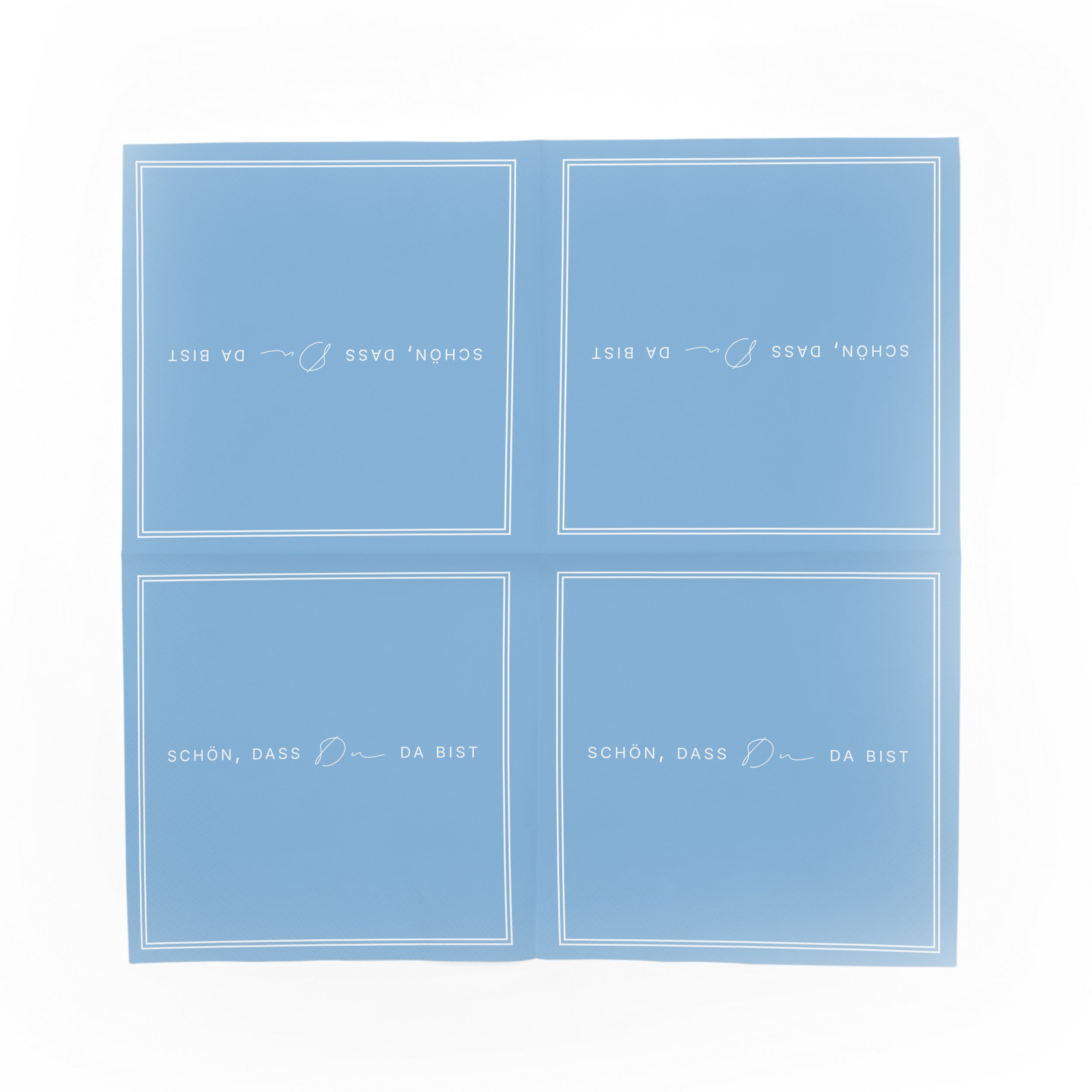 ITENGA 40x Servietten Sch�n dass du da bist V3 hellblau