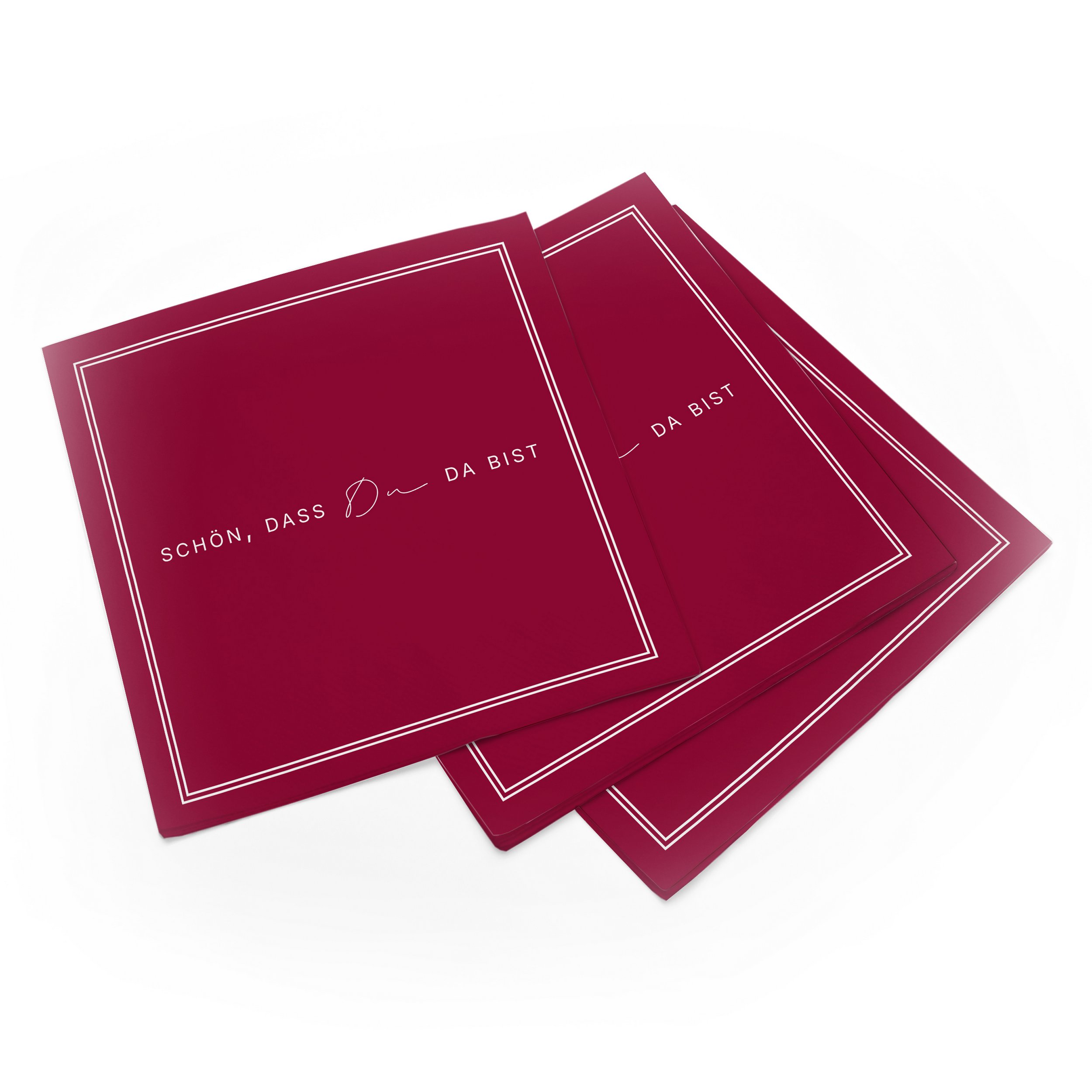 ITENGA 40x Servietten Sch�n dass du da bist V3 bordeaux rot