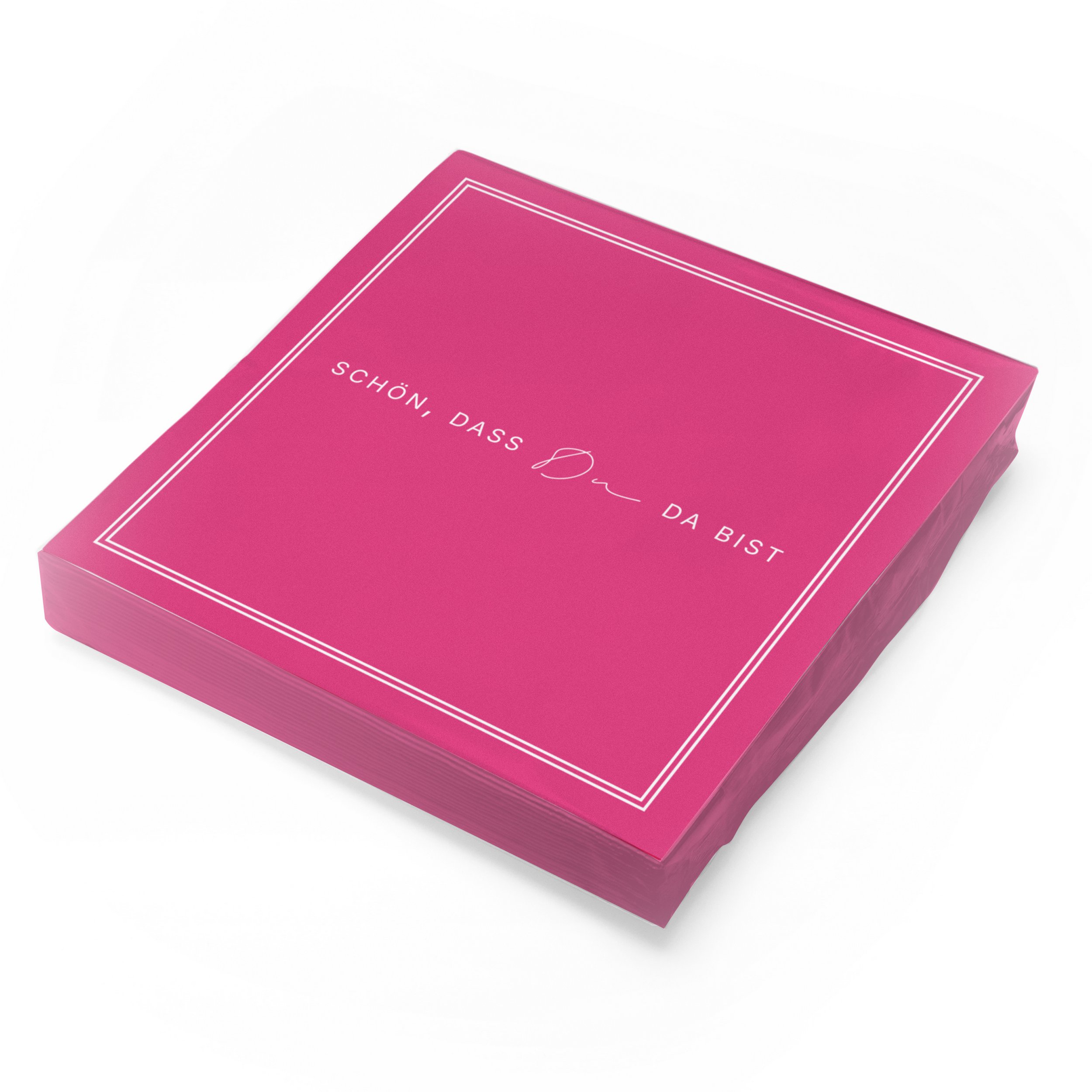 ITENGA 20x Servietten Sch�n dass du da bist V3 pink