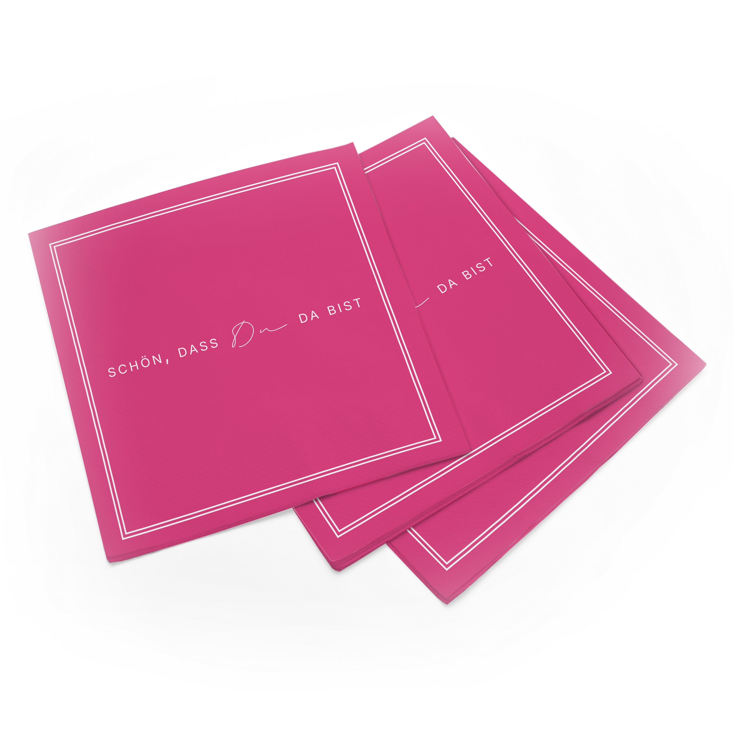 ITENGA 40x Servietten Sch�n dass du da bist V3 pink