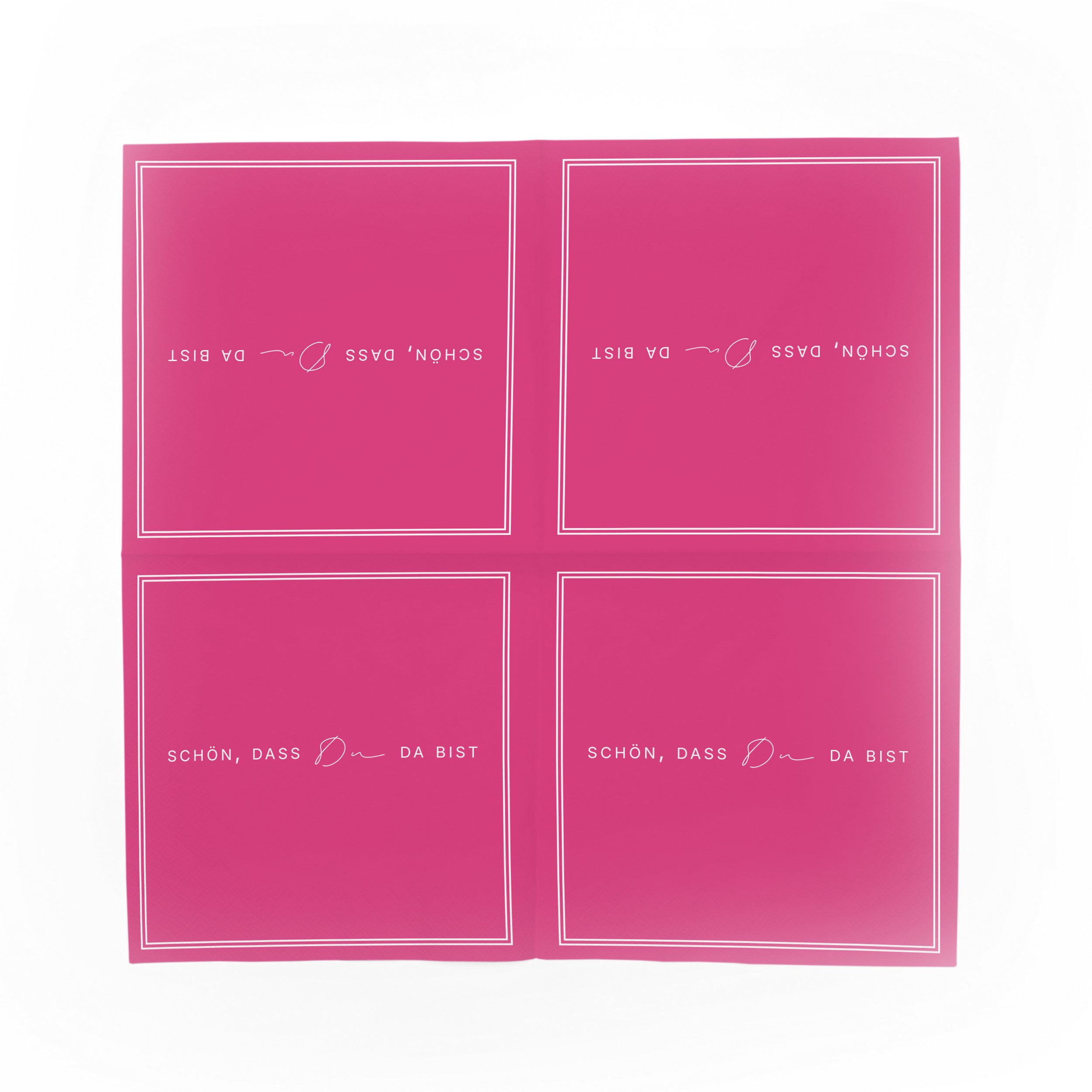ITENGA 40x Servietten Sch�n dass du da bist V3 pink