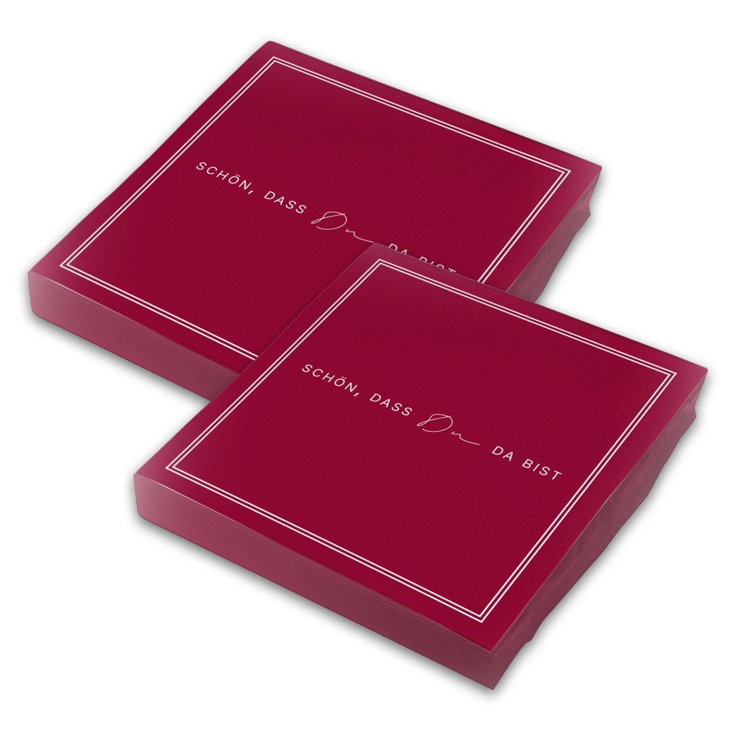 ITENGA 40x Servietten Sch�n dass du da bist V3 bordeaux rot