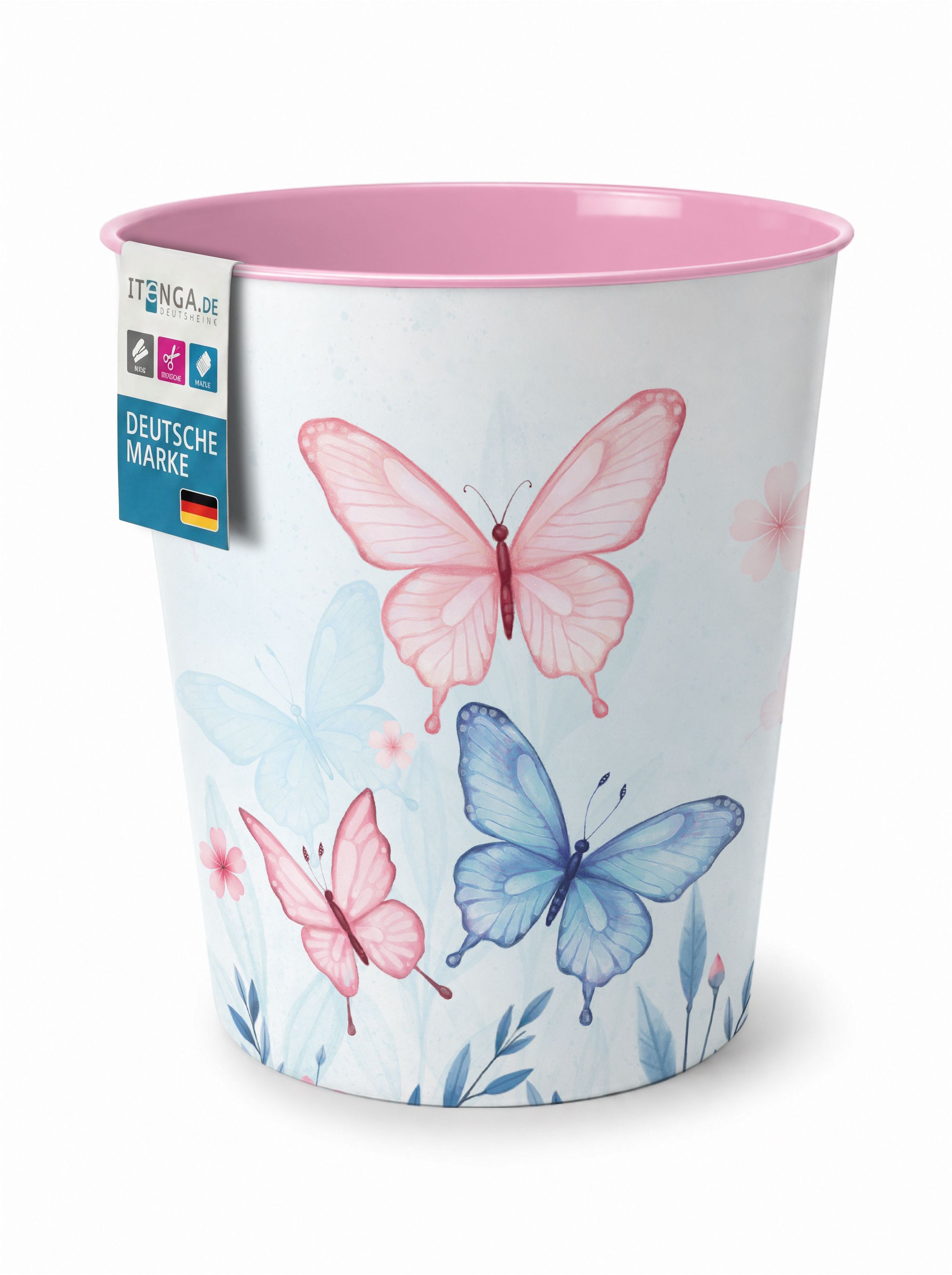 itenga Papierkorb f�r Kinder - Motiv Schmetterling - Ela...