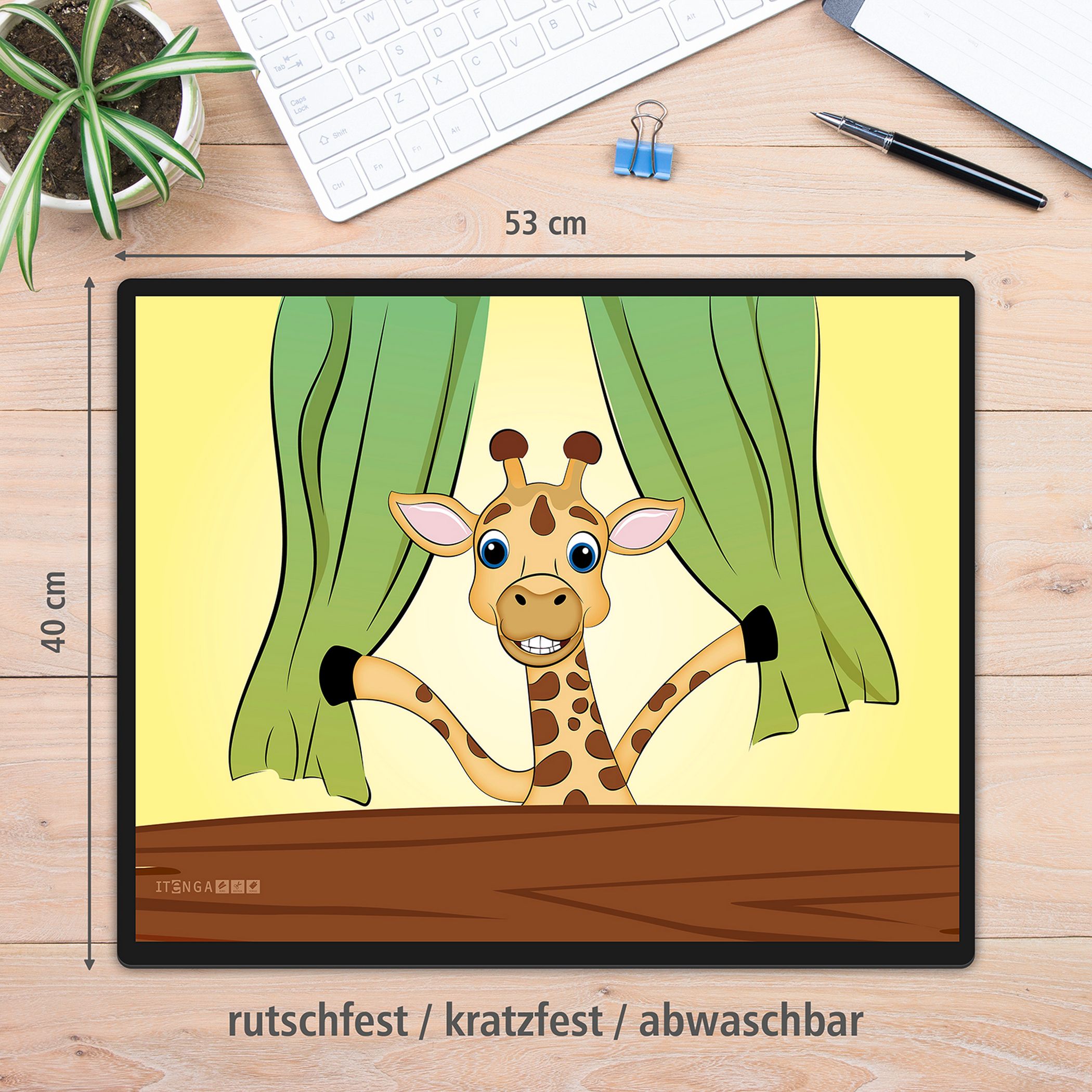 itenga Schreibunterlage V1 - Serie Funny animals - GIRAFFE