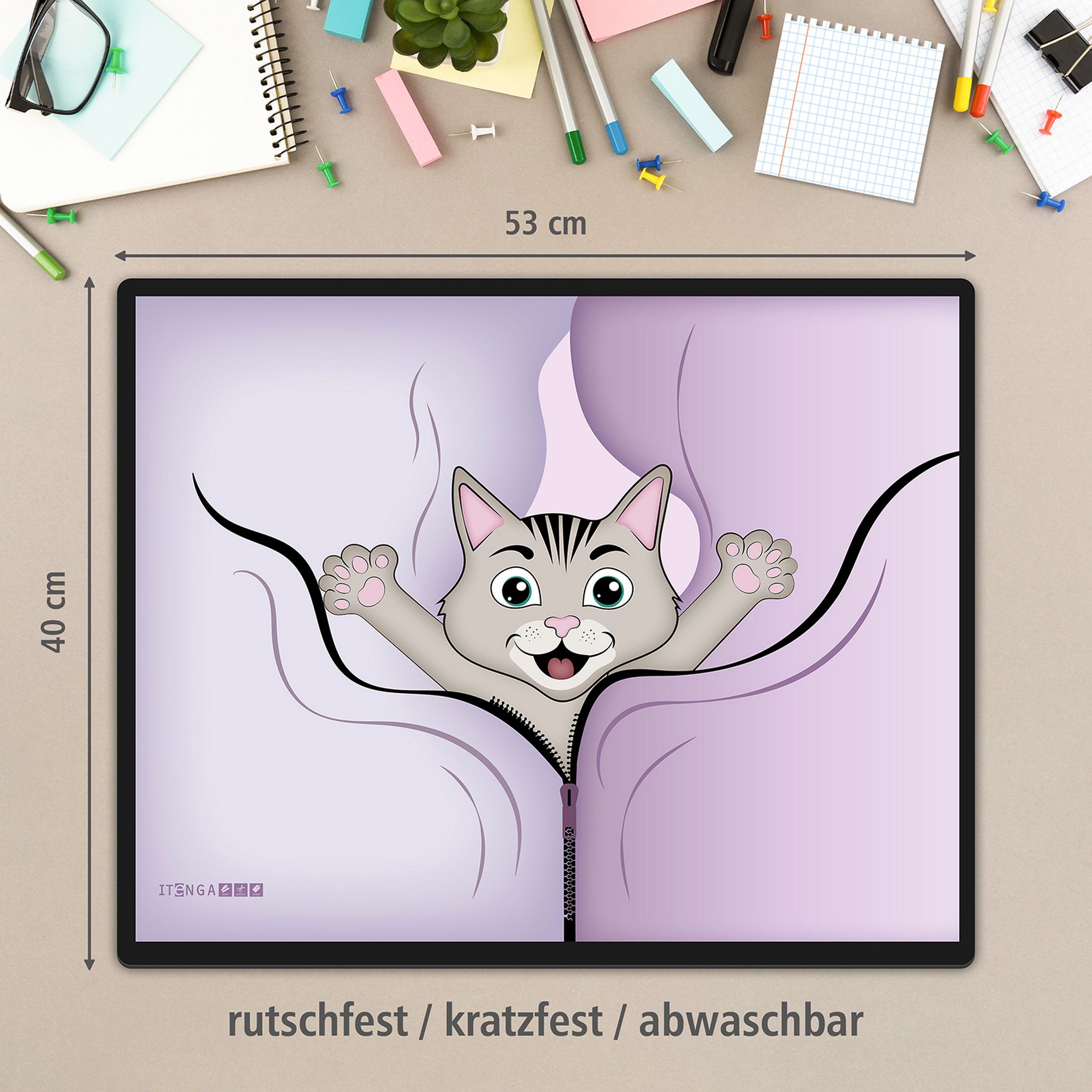 itenga Schreibunterlage V1 - Serie Funny animals - KATZE