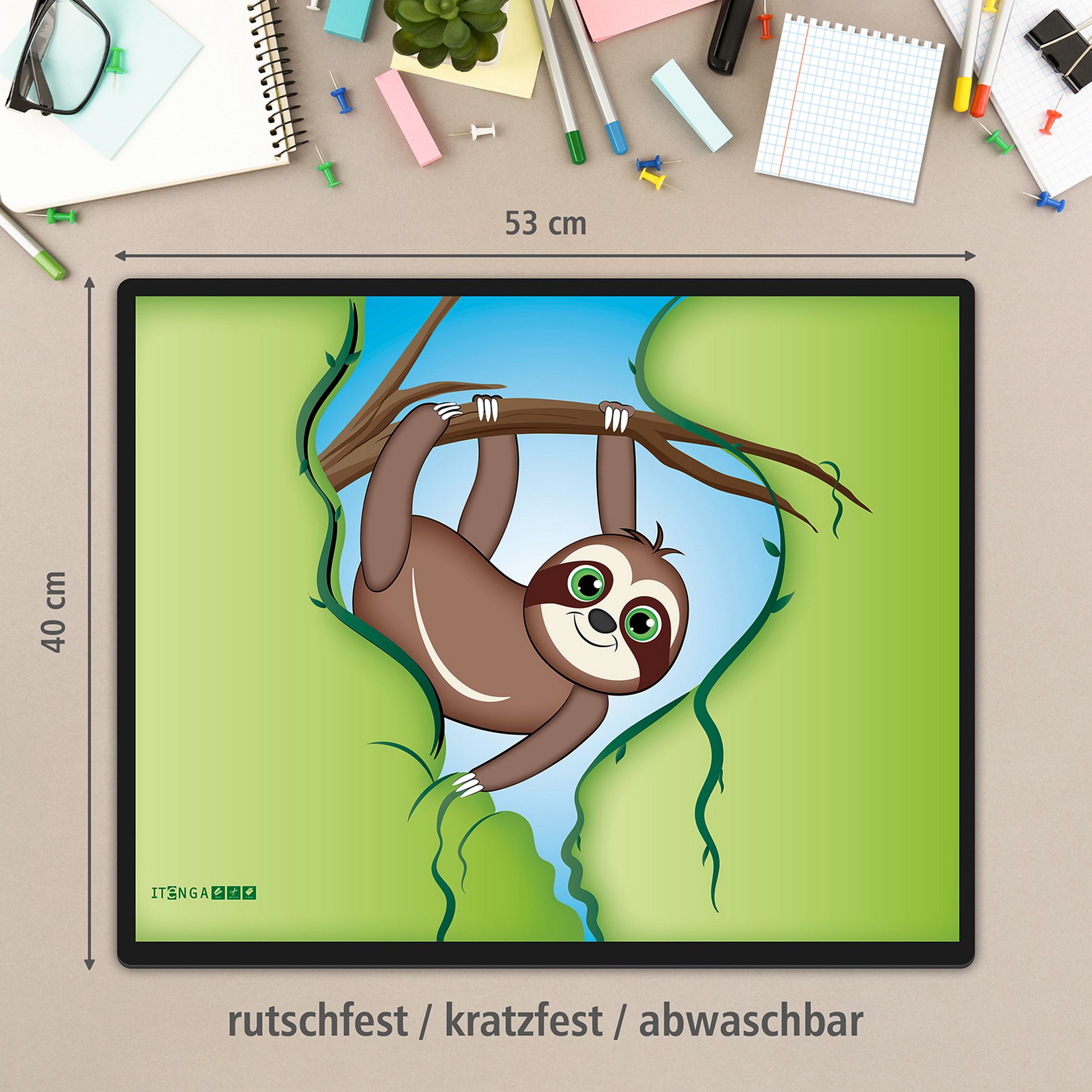itenga Schreibunterlage V1 - Serie Funny animals - FAULTIER