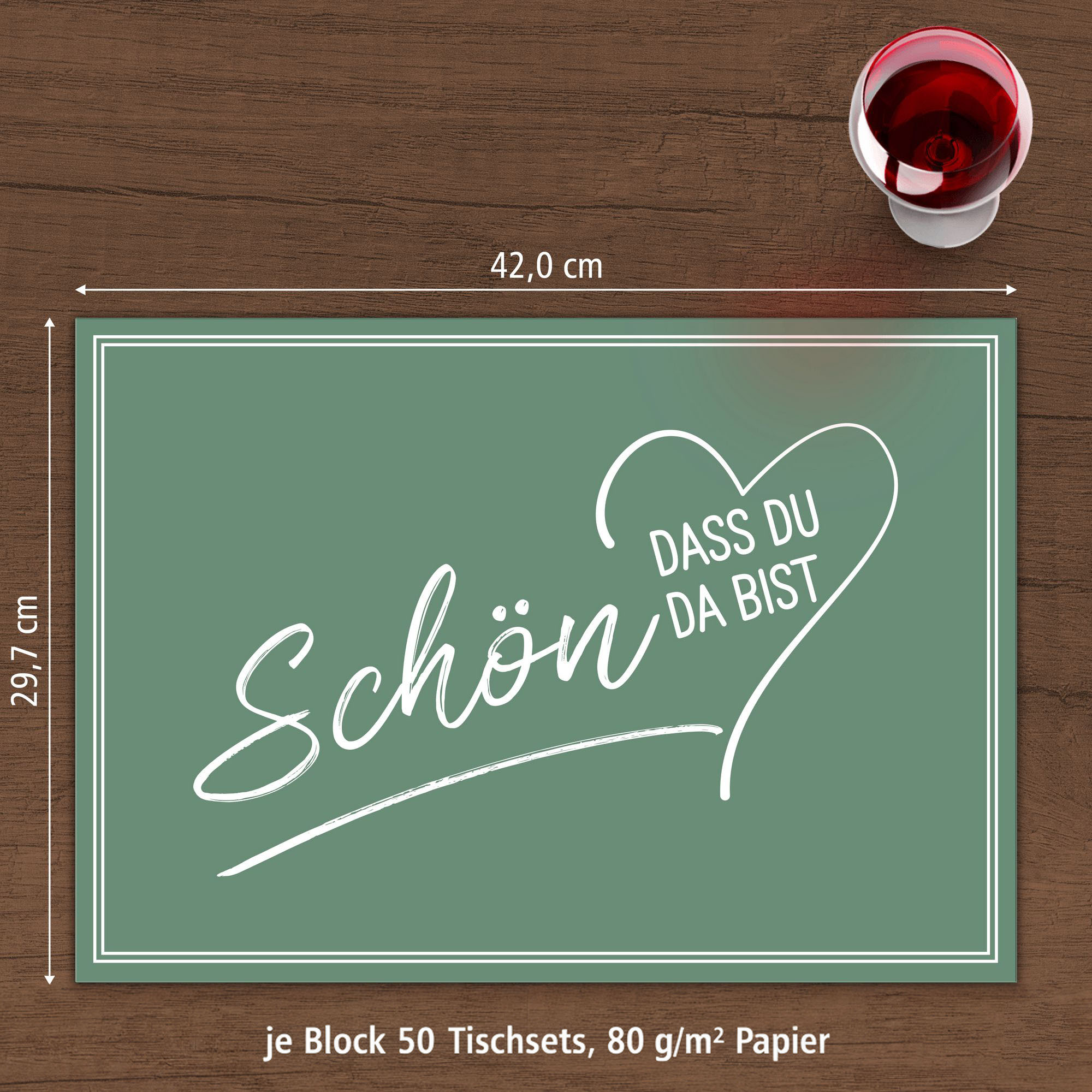 ITENGA Tischset A3 5er Set Sch�n dass du da bist V2 SALB...