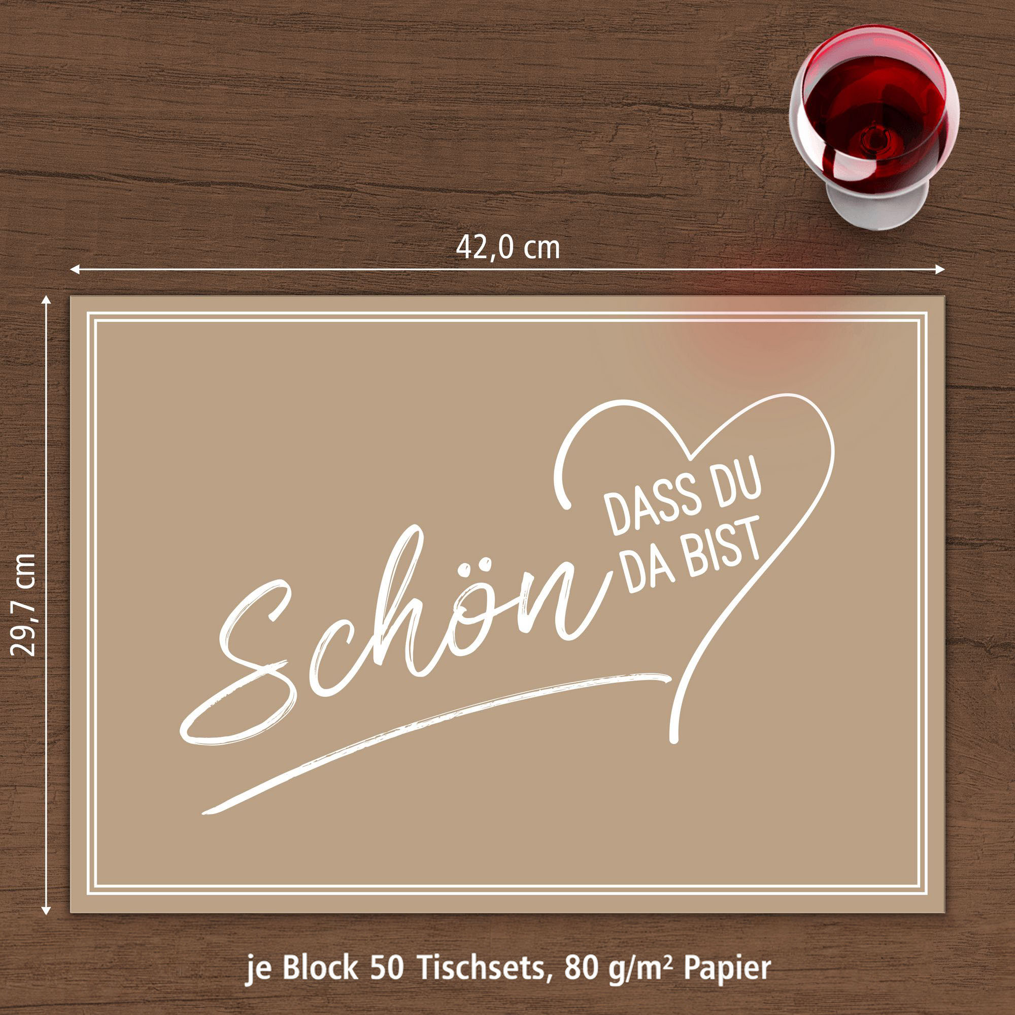 ITENGA Tischset A3 5er Set Sch�n dass du da bist V2 latt...