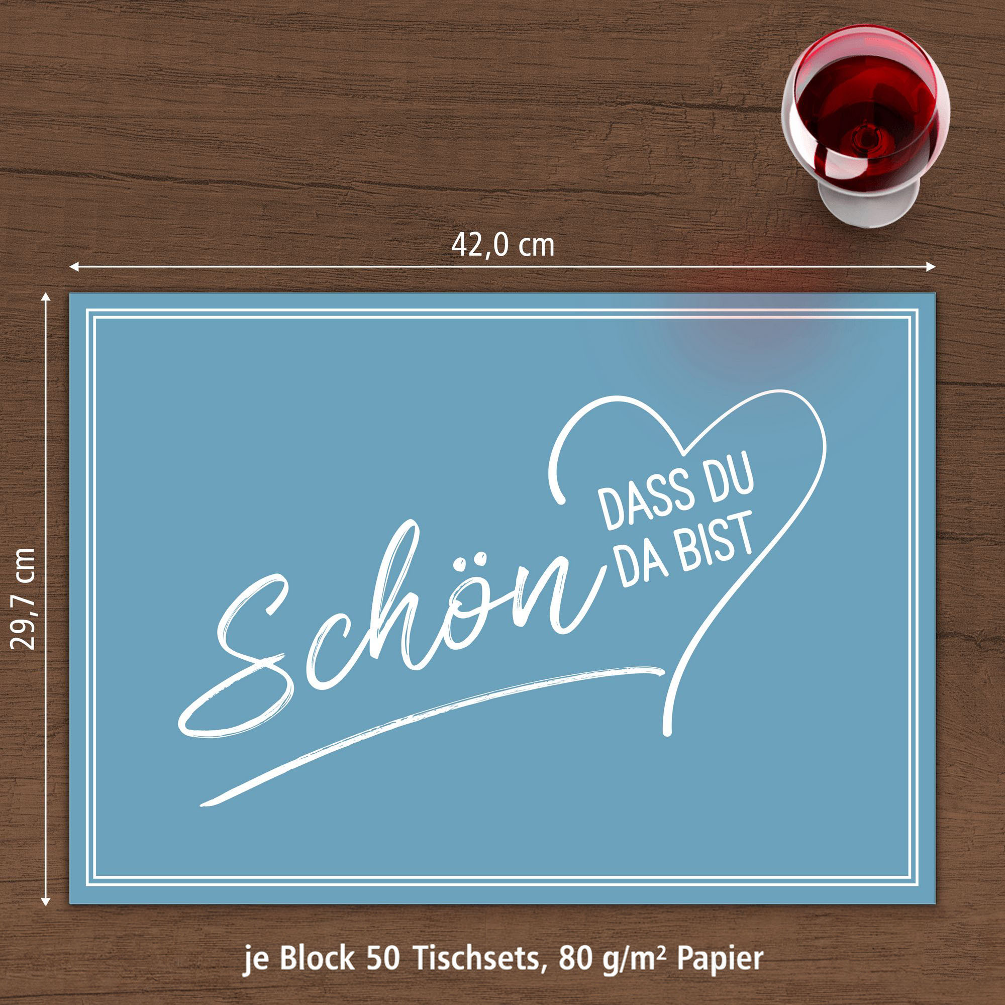 ITENGA Tischset A3 5er Set Sch�n dass du da bist V2 nord...