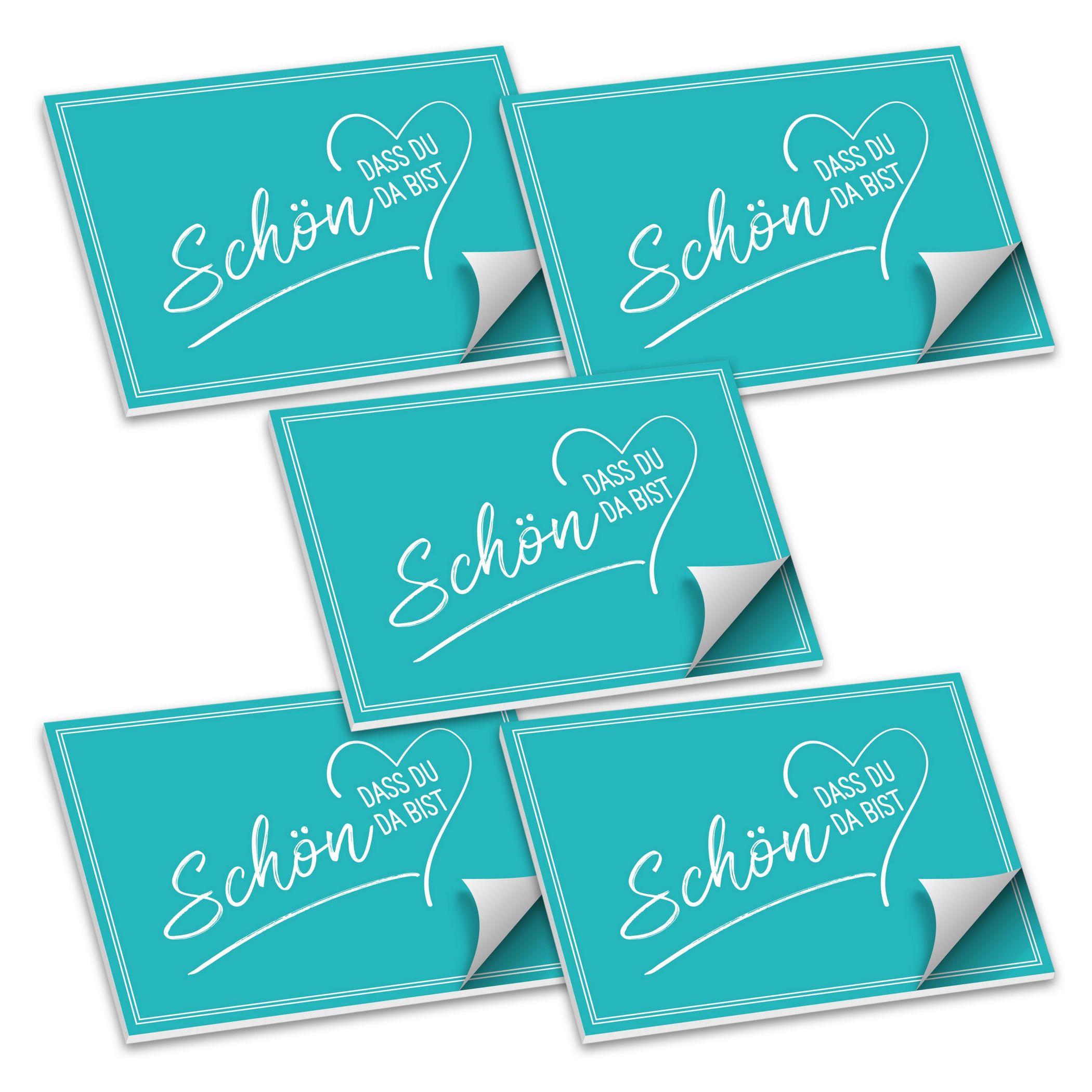 ITENGA Tischset A3 5er Set Sch�n dass du da bist V2 AQUA