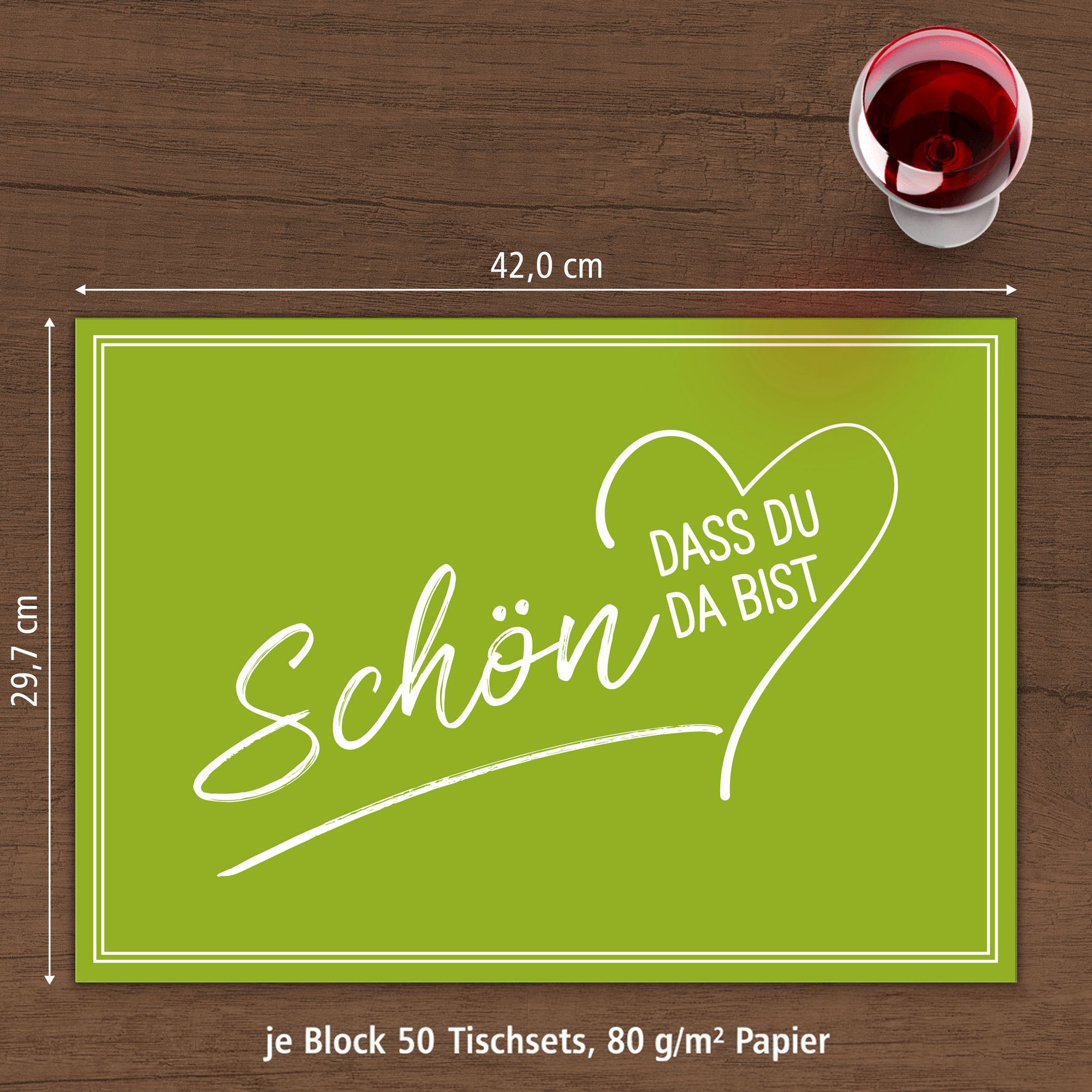 ITENGA Tischset A3 5er Set Sch�n dass du da bist V2 fr�h...
