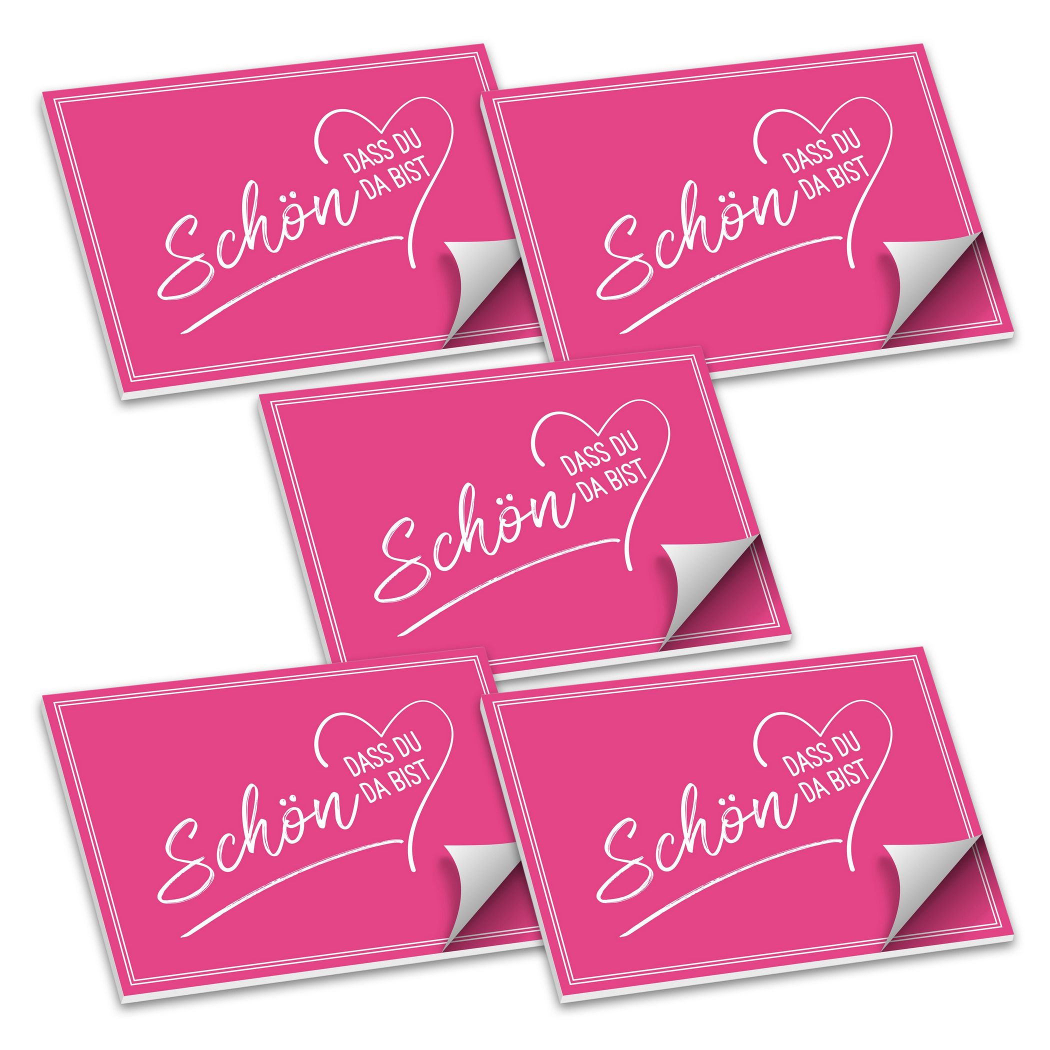 ITENGA Tischset A3 5er Set Sch�n dass du da bist V2 pink