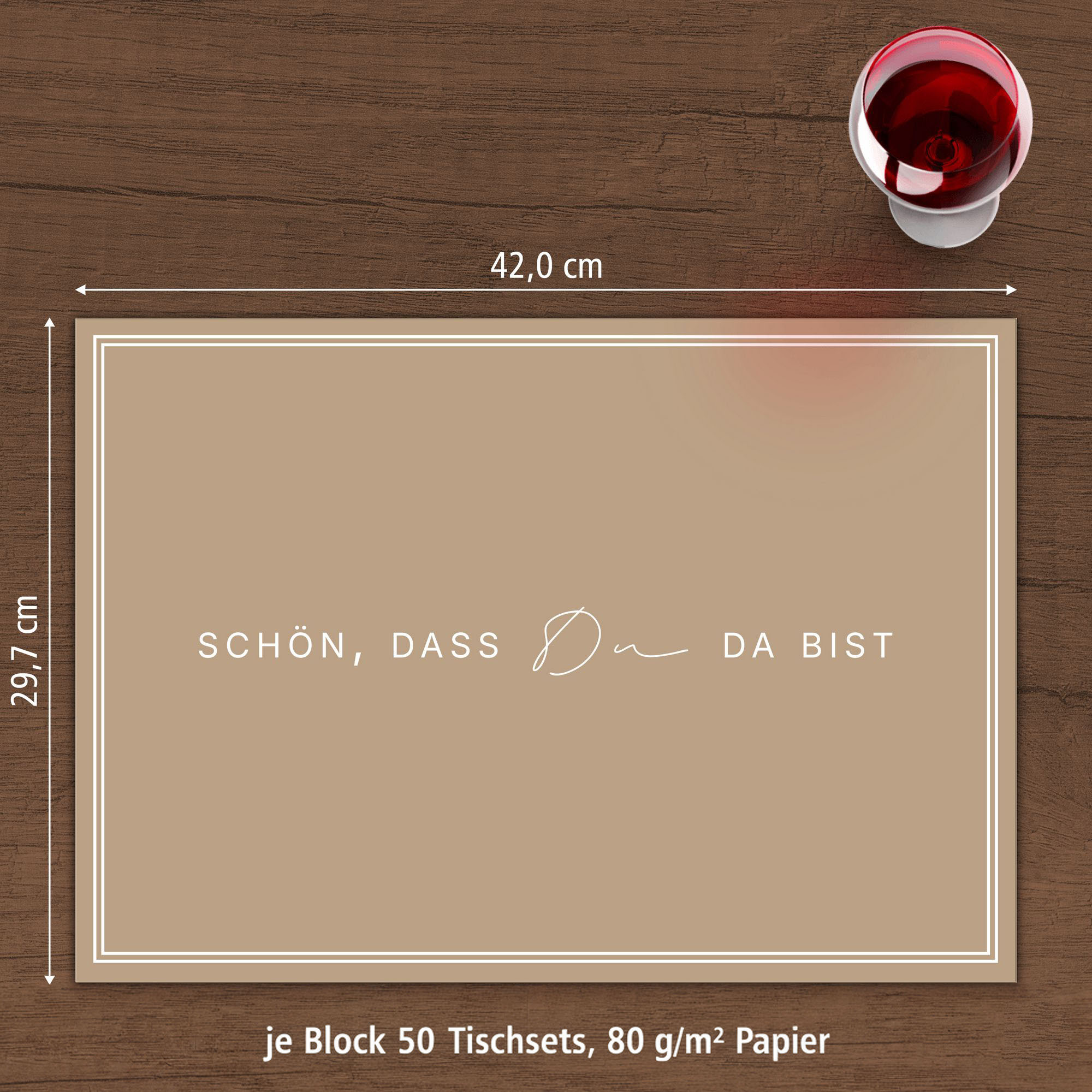 ITENGA Tischset A3 5er Set Sch�n dass du da bist V3 latt...