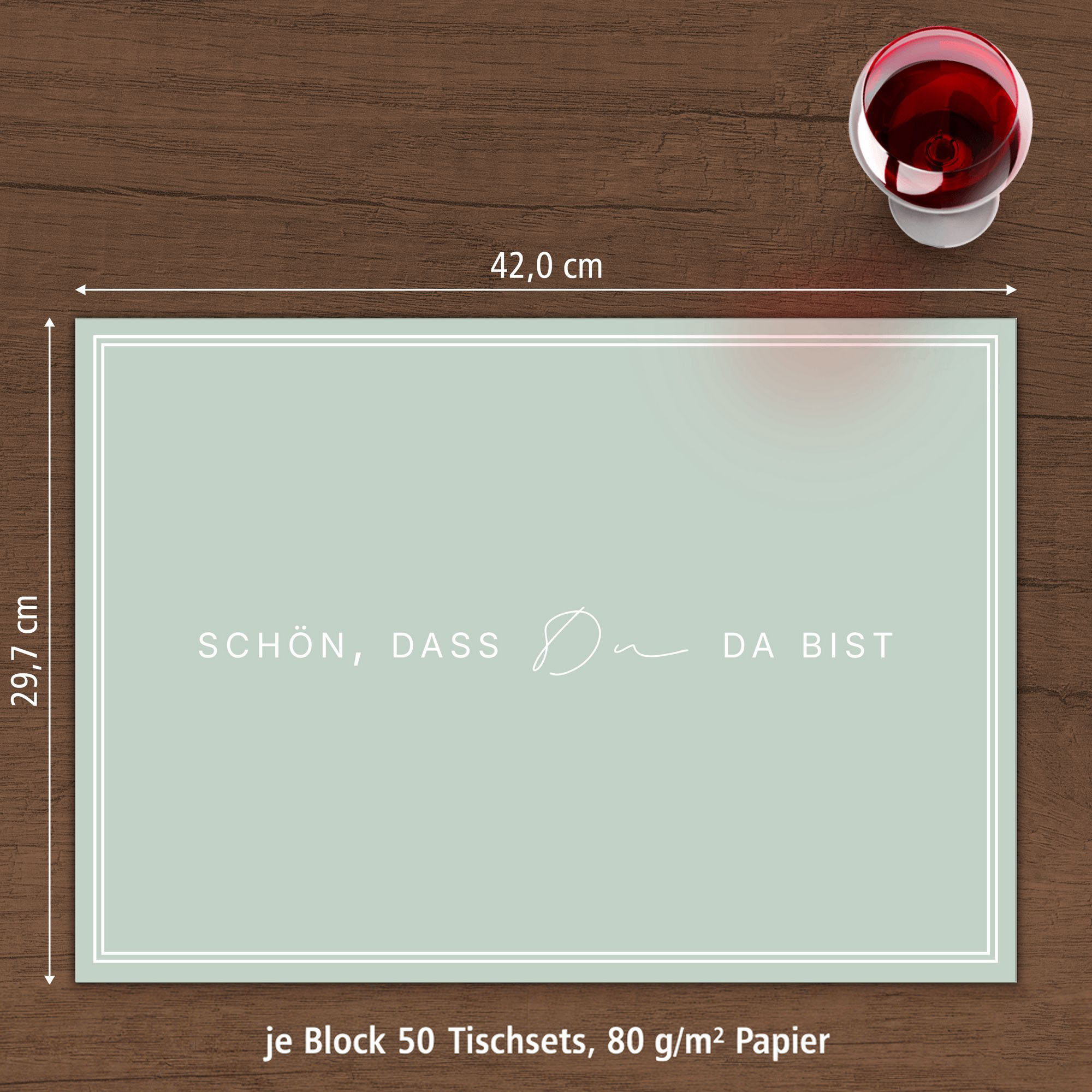 ITENGA Tischset A3 5er Set Sch�n dass du da bist V3 euka...