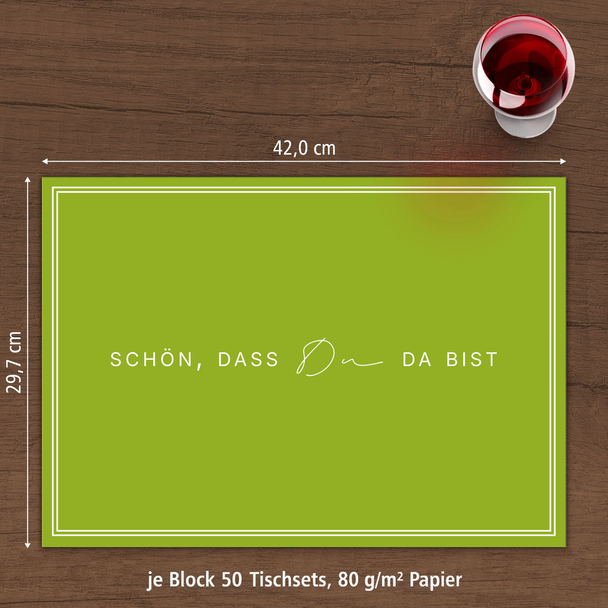 ITENGA Tischset A3 5er Set Sch�n dass du da bist V3 fr�h...