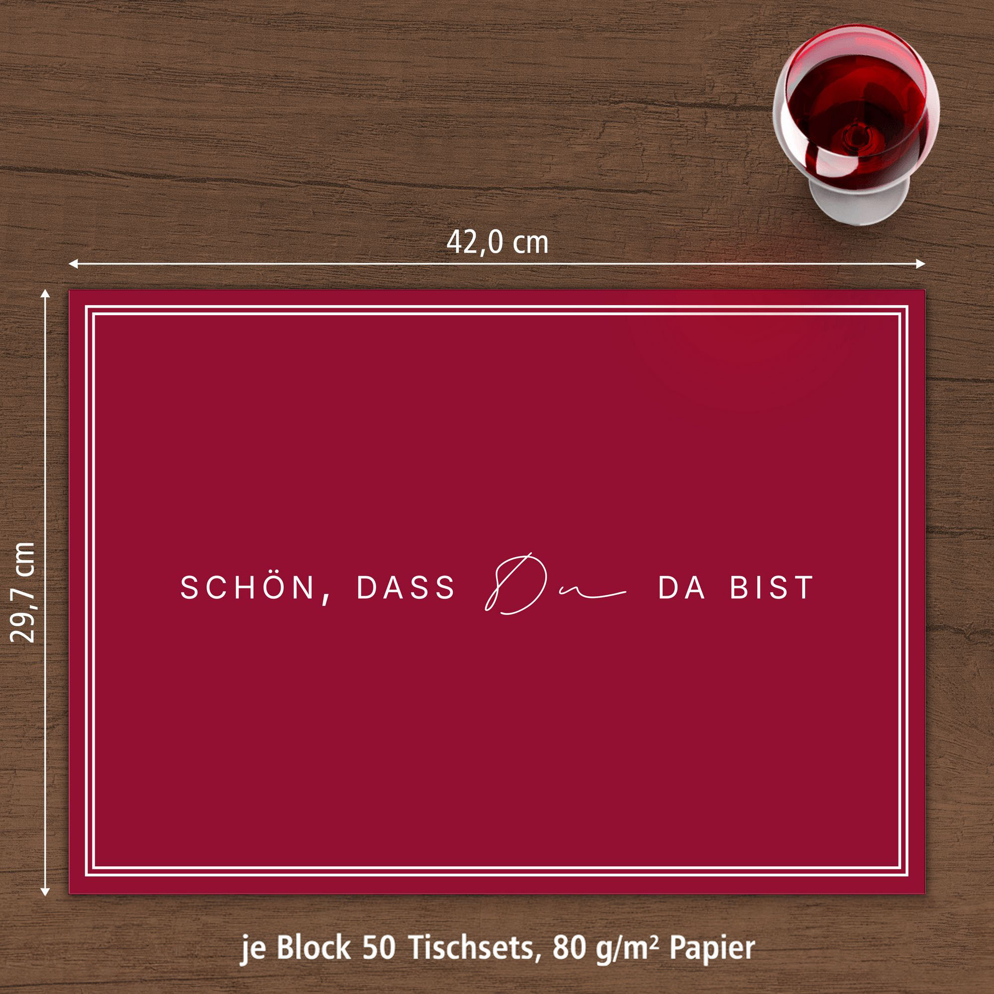 ITENGA Tischset A3 5er Set Sch�n dass du da bist V3 bord...