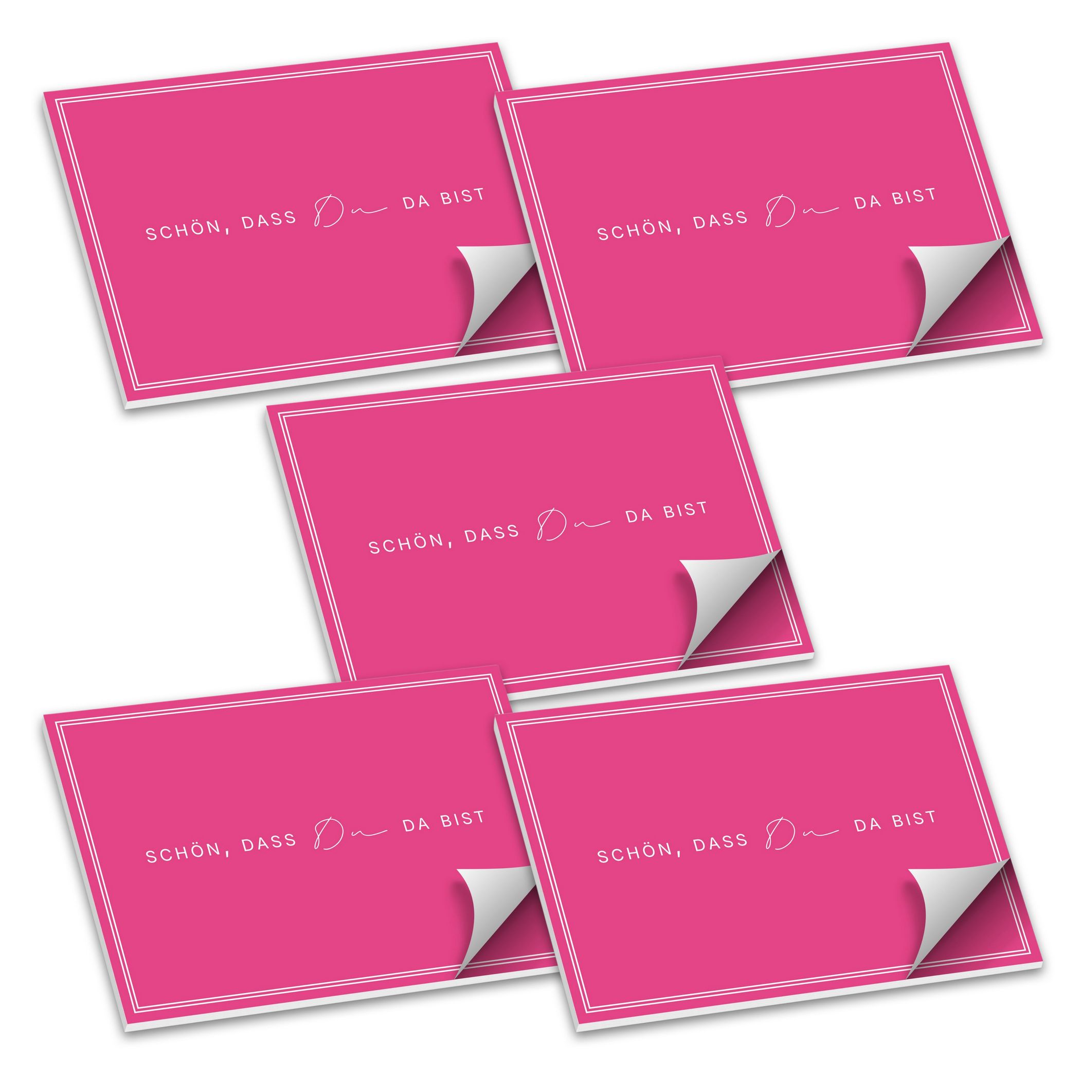 ITENGA Tischset A3 5er Set Sch�n dass du da bist V3 pink