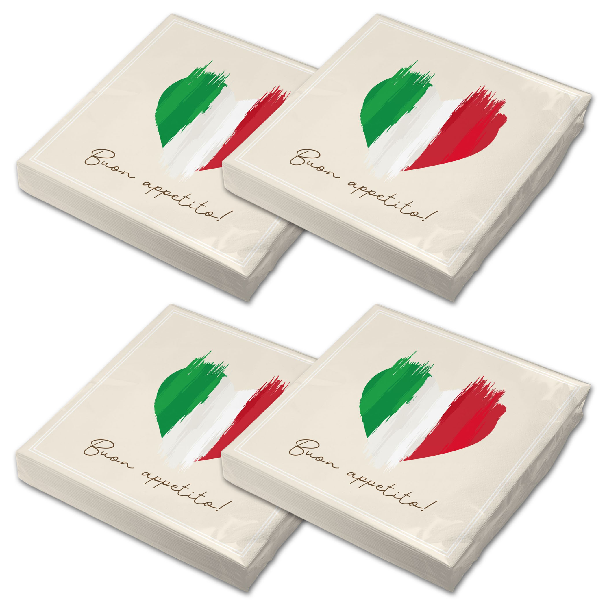 itenga 80x Serviette Herz Flagge ITALIEN v1