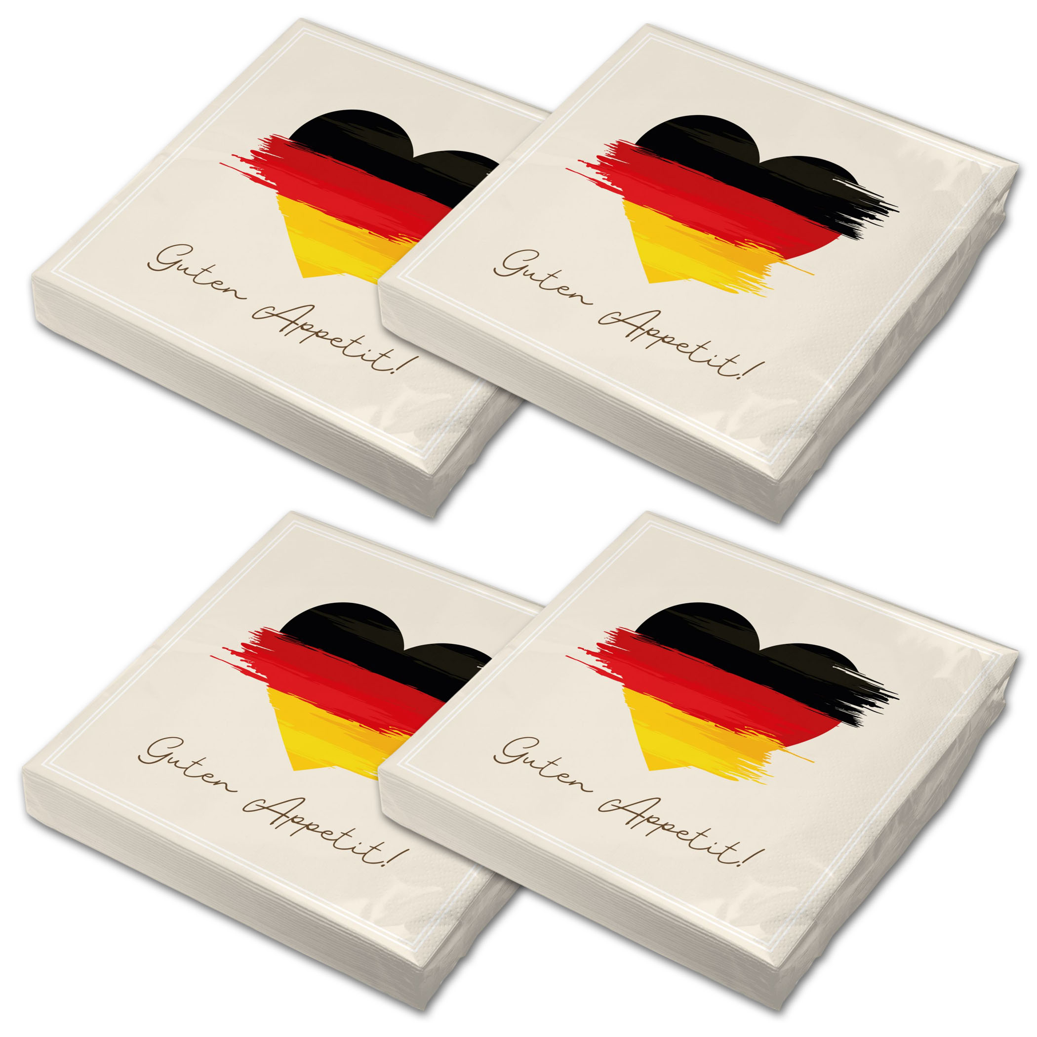 itenga 80x Serviette Herz Flagge DEUTSCHLAND