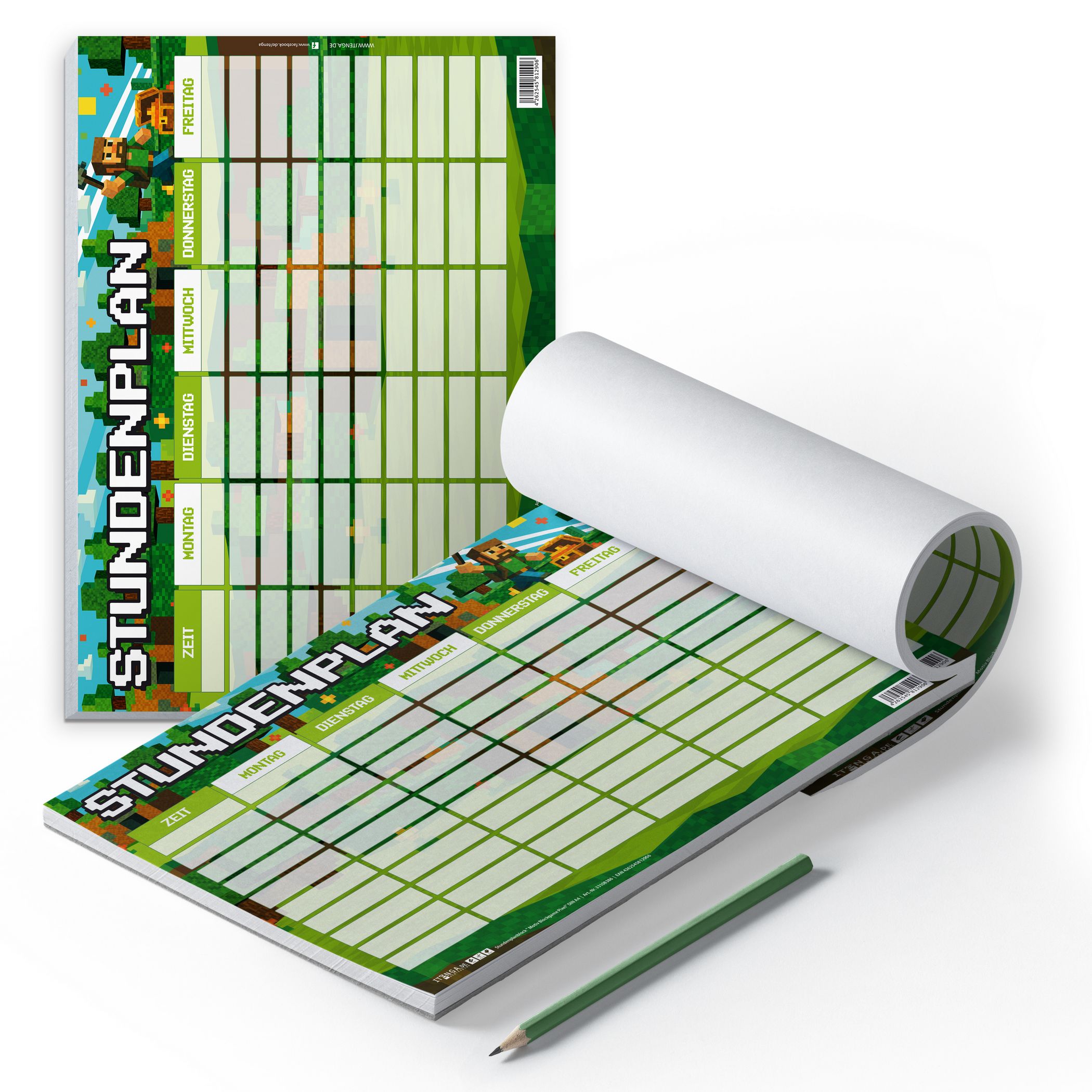 itenga Stundenplan Block 25 Blatt DIN A4 Motiv BLOCKGAME