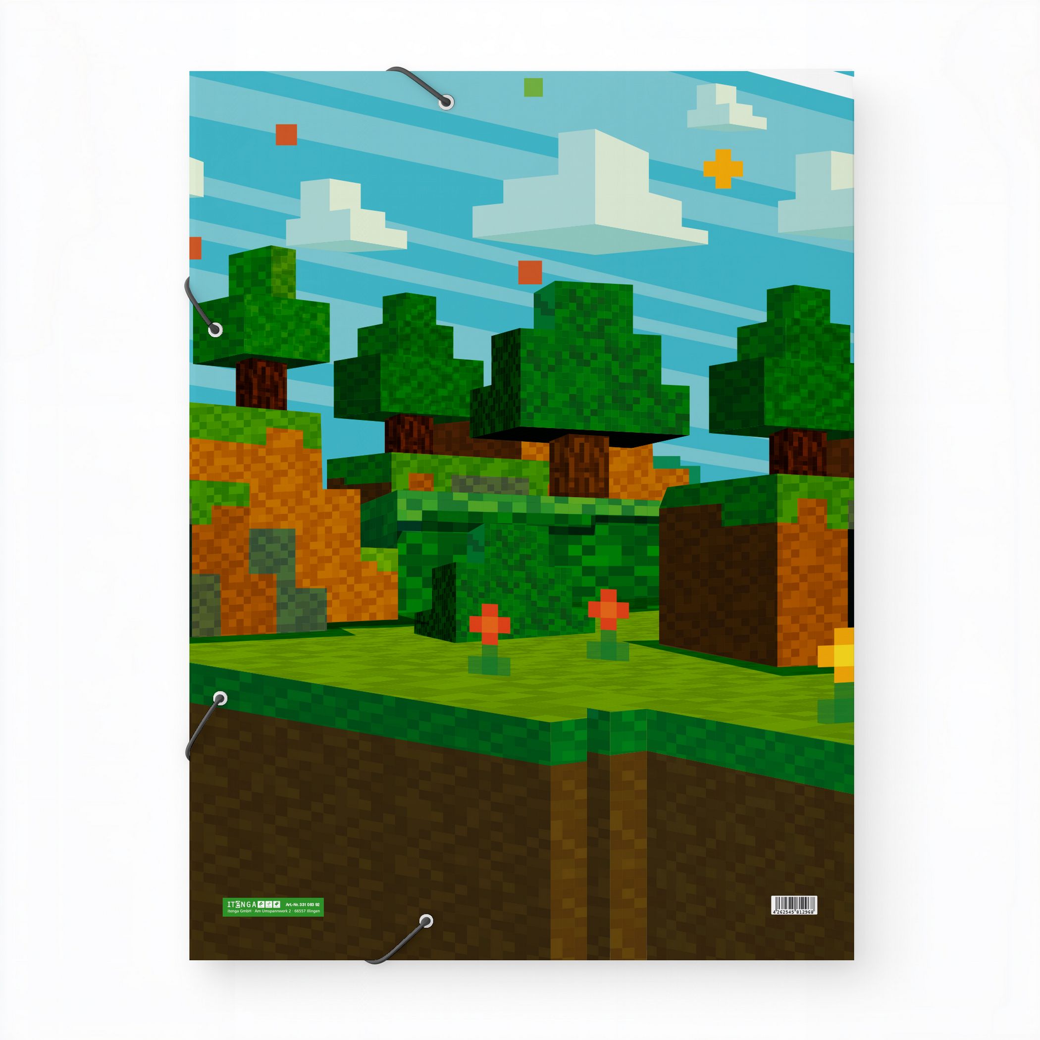 ITENGA Gummizugmappe Zeichenmappe A2 Karton Motiv BLOCKGAME