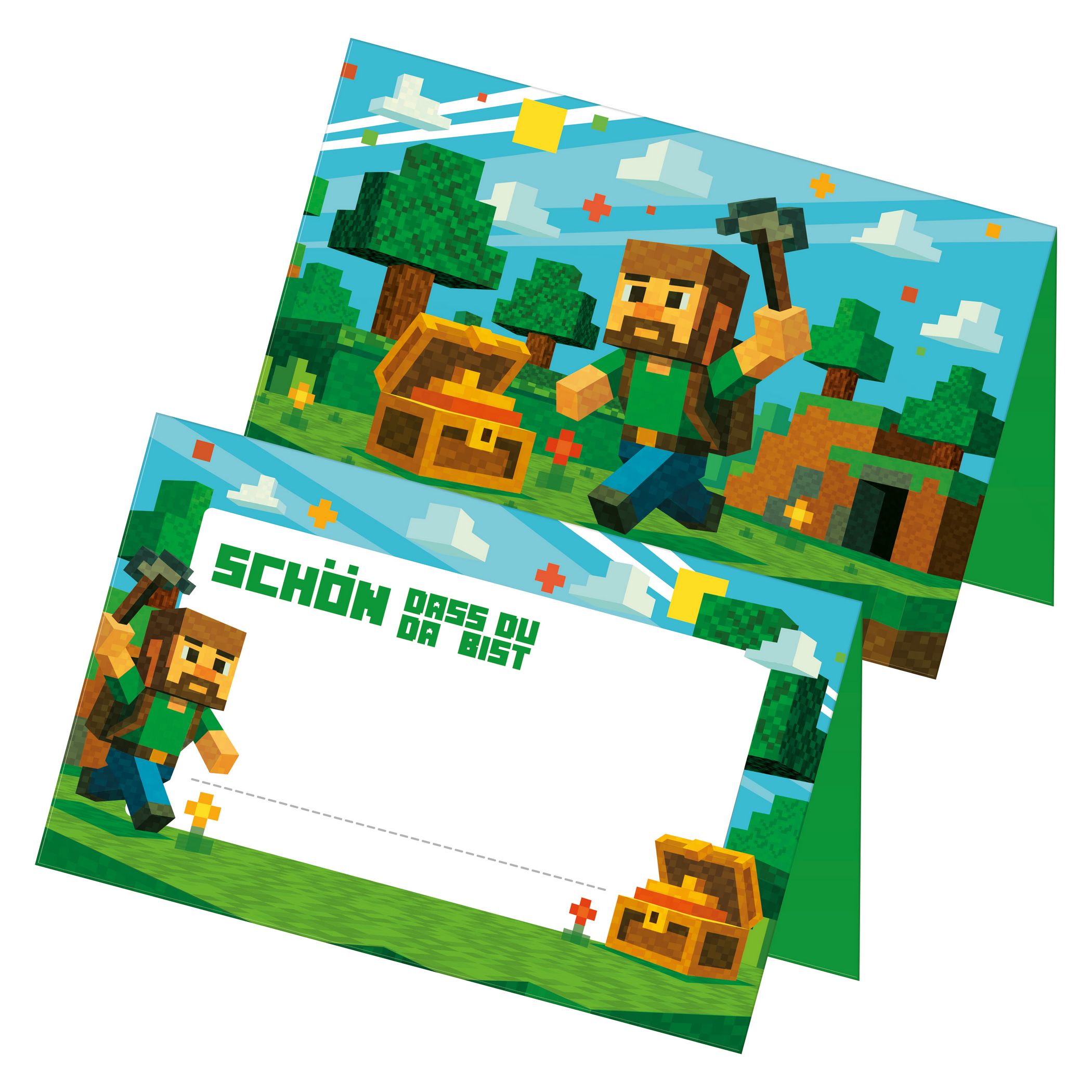 itenga 24x Tischkarten Motiv BLOCKGAME