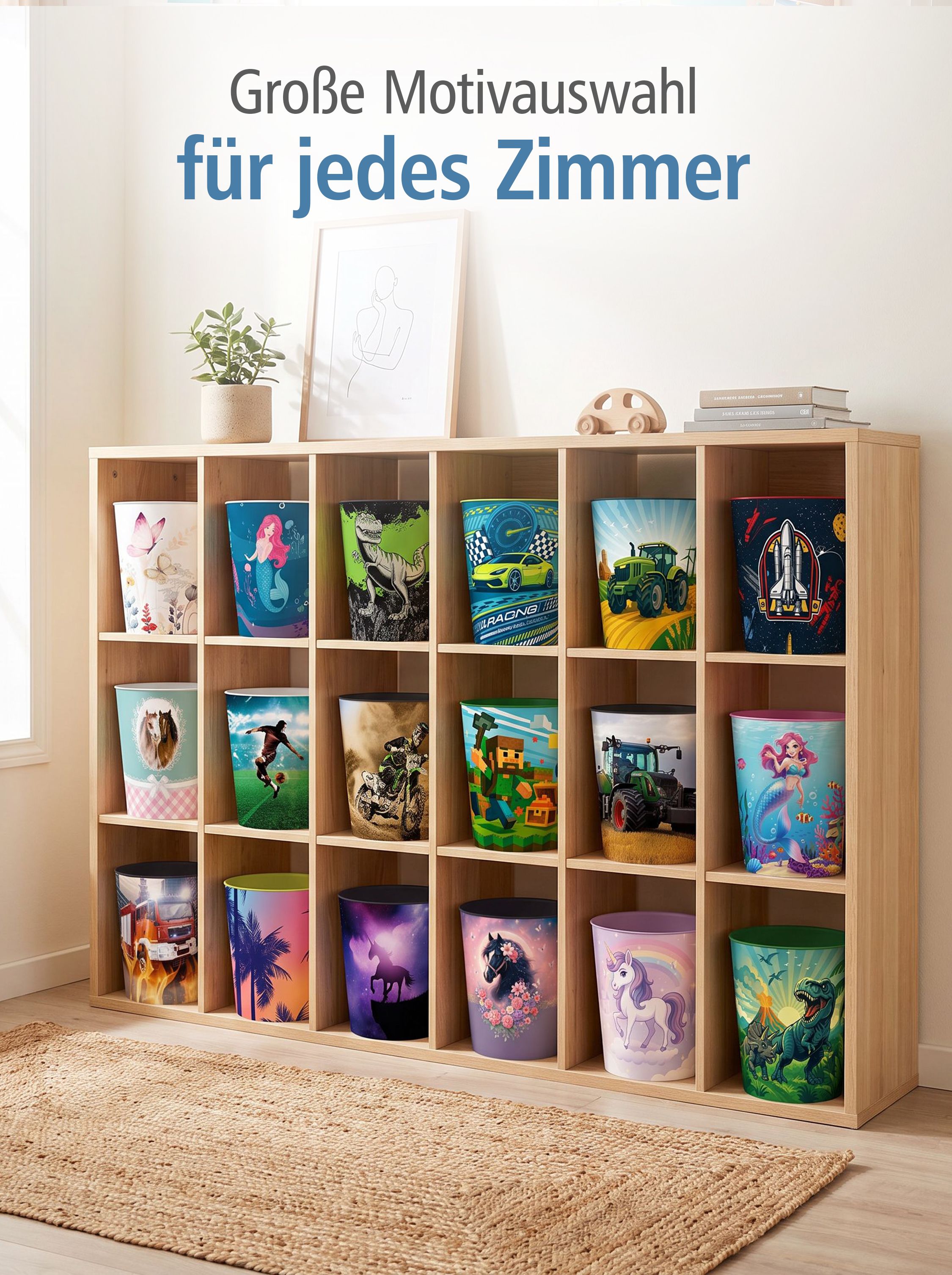 itenga Papierkorb f�r Kinder - Motiv Traktor TURBO TRAK ...