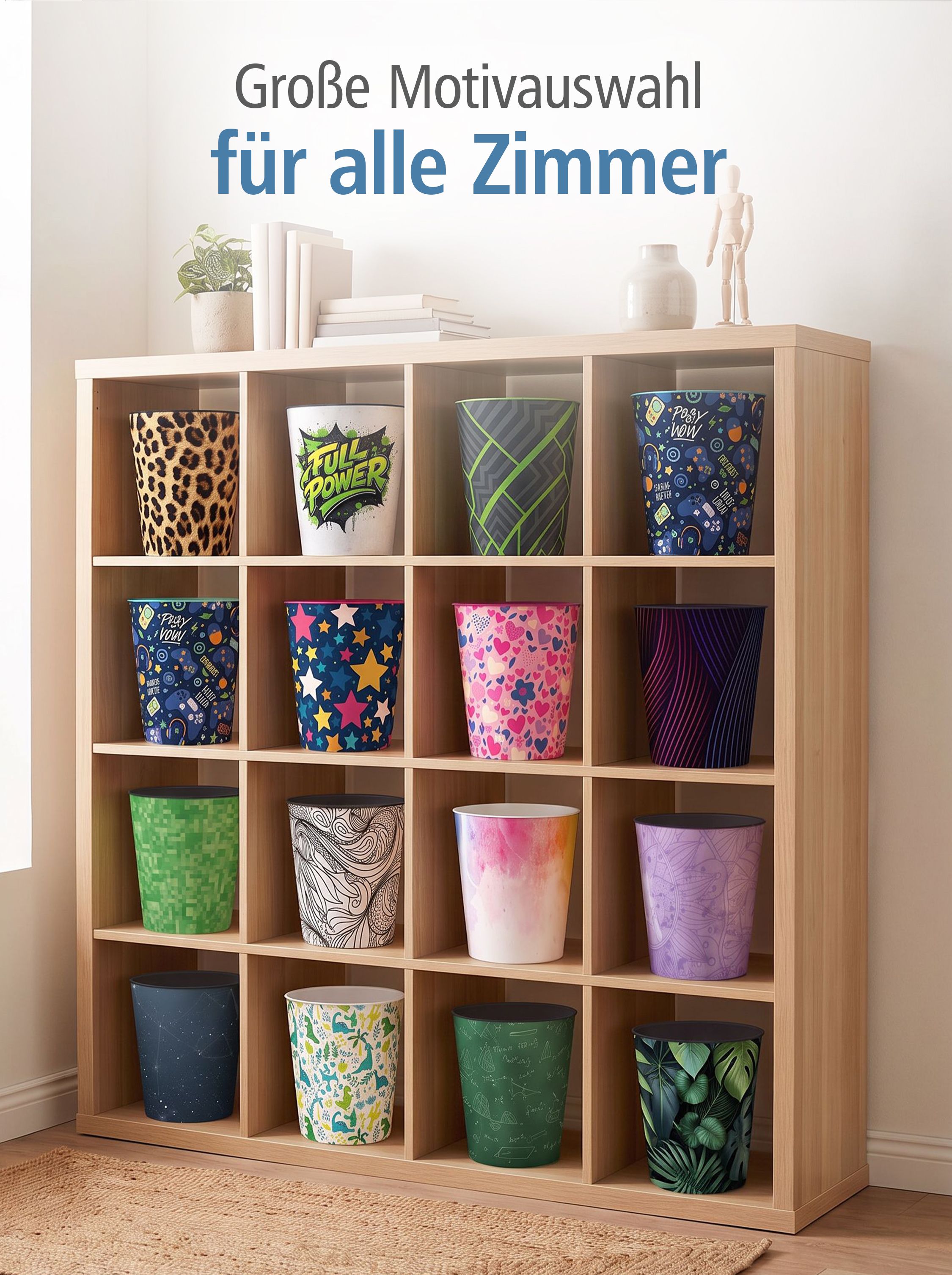 itenga Papierkorb - Motiv LEOPARD Muster - ca. 11 Liter