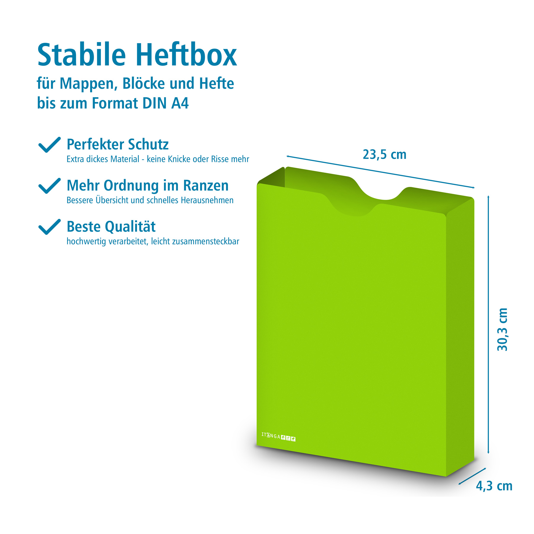 itenga Heftbox DIN A4 Hochformat aus PP Kunststoff FR�HL...