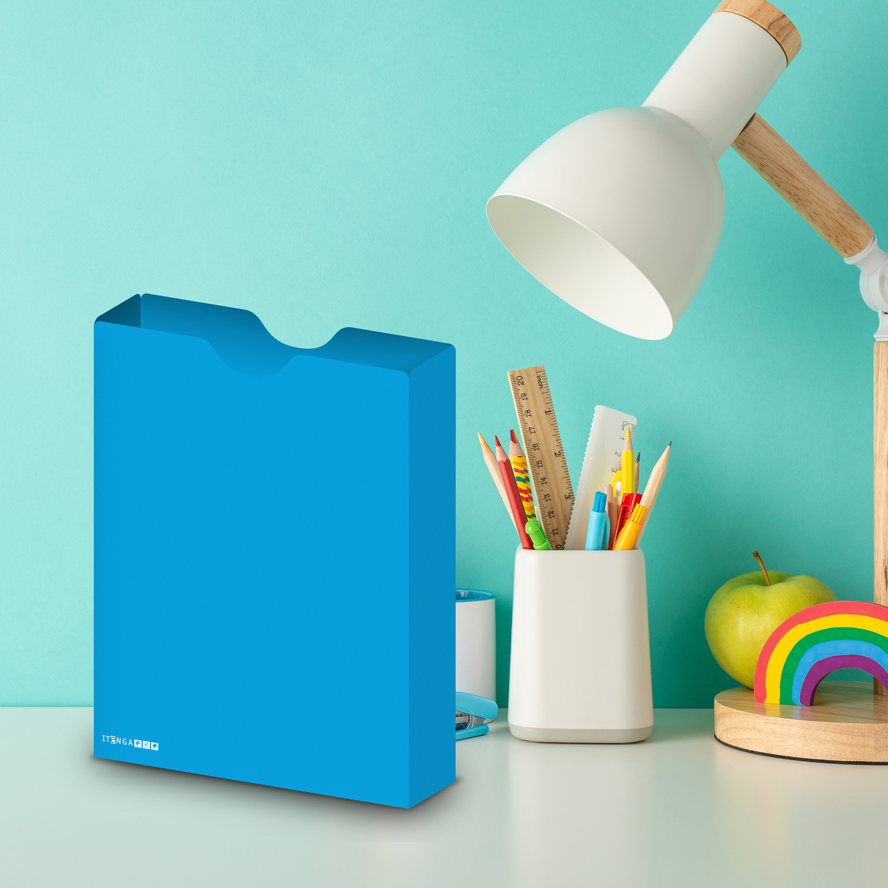 itenga Heftbox DIN A4 Hochformat aus PP Kunststoff CYAN ...