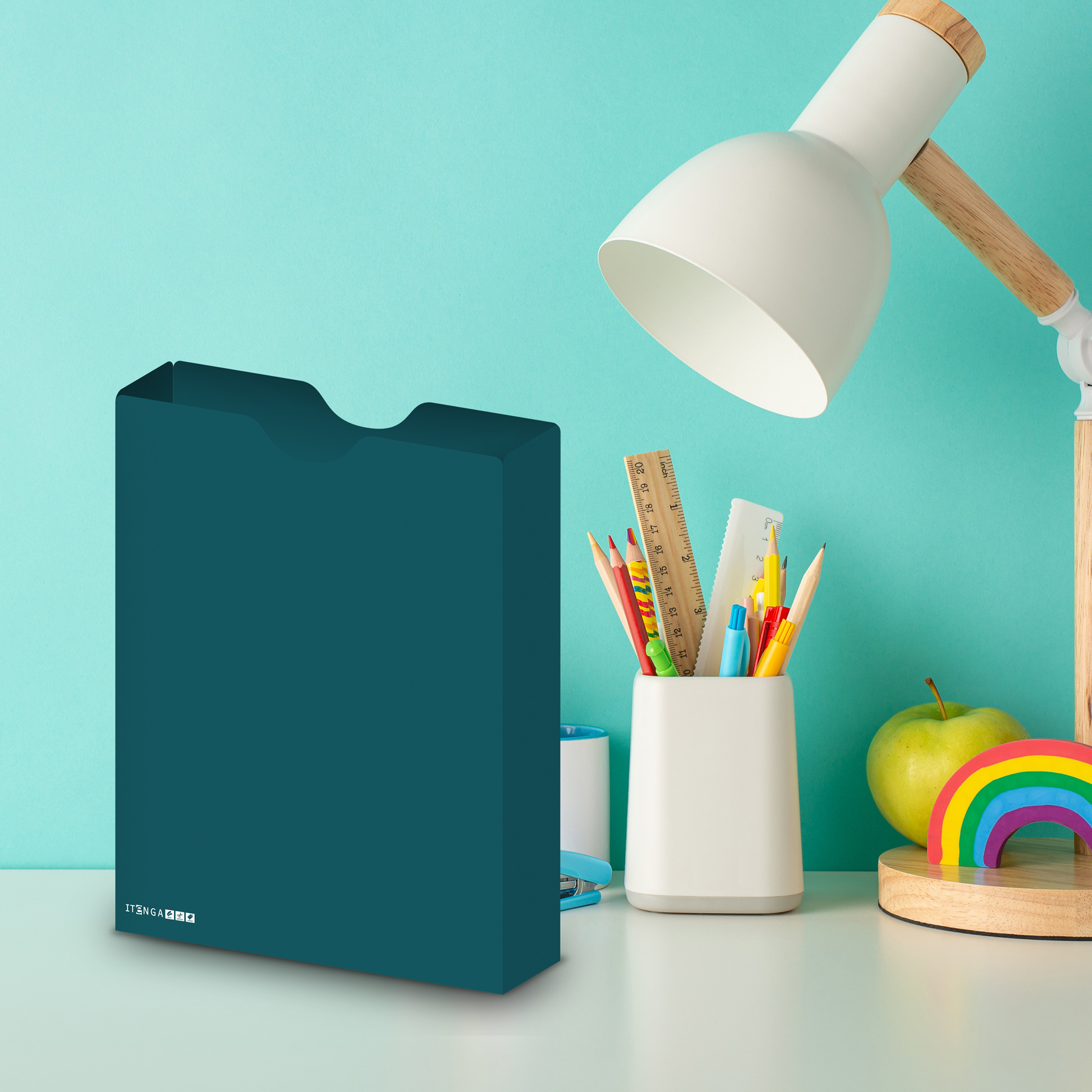 itenga Heftbox DIN A4 Hochformat aus PP Kunststoff PETROL