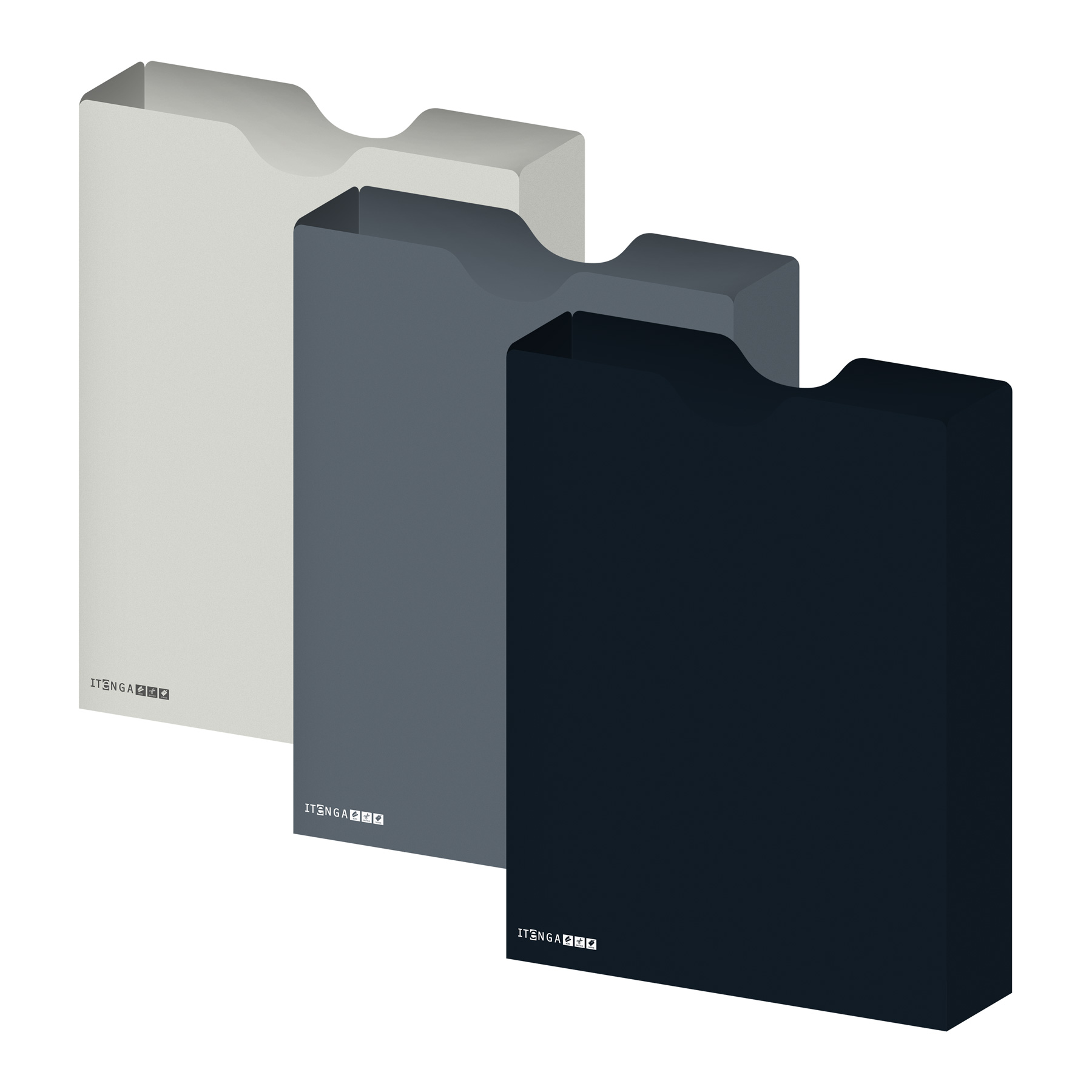 itenga Heftbox DIN A4 Hochformat aus PP schwarz grau hel...