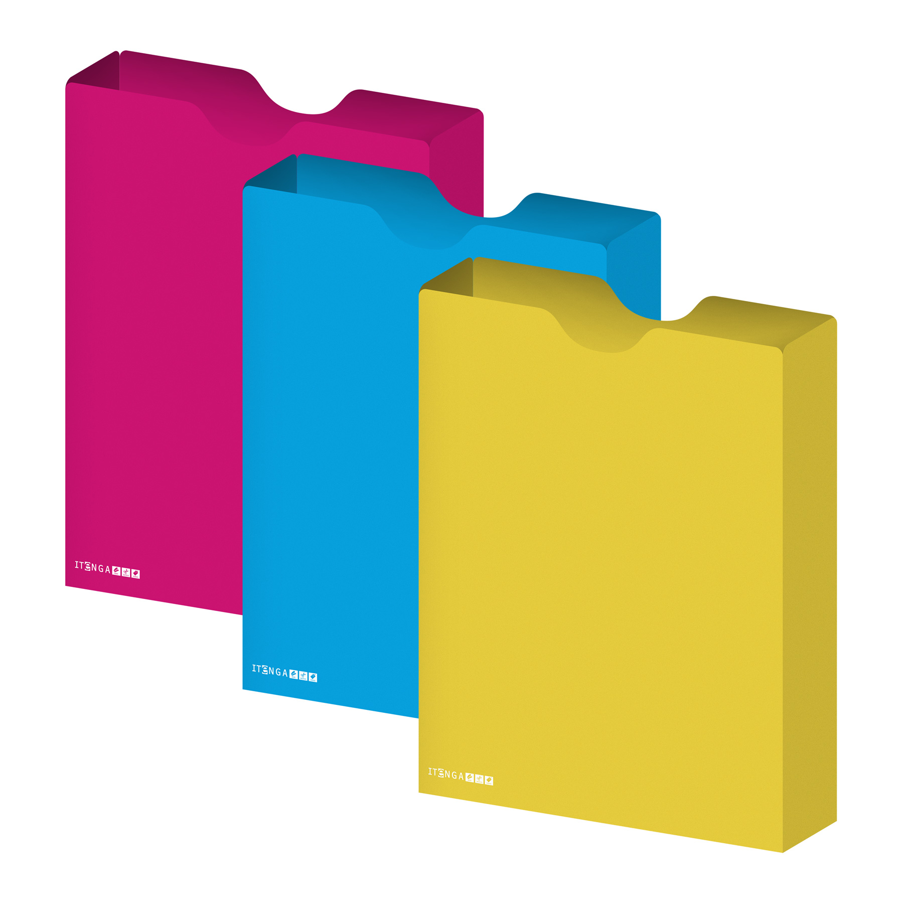 itenga Heftbox DIN A4 Hochformat aus PP cyanblau pink ge...