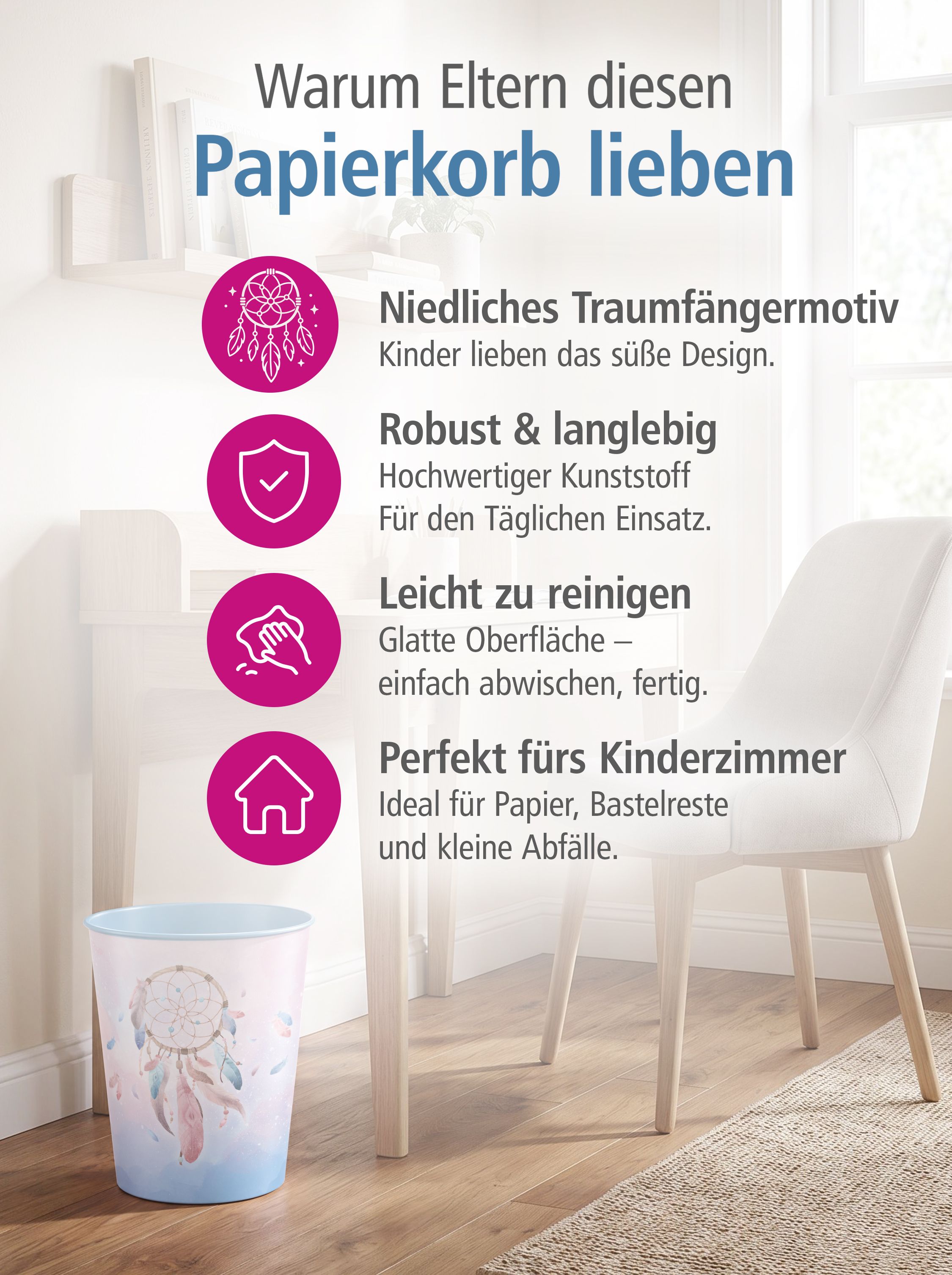 itenga Papierkorb - Motiv TRAUMF�NGER - ca. 11 Liter