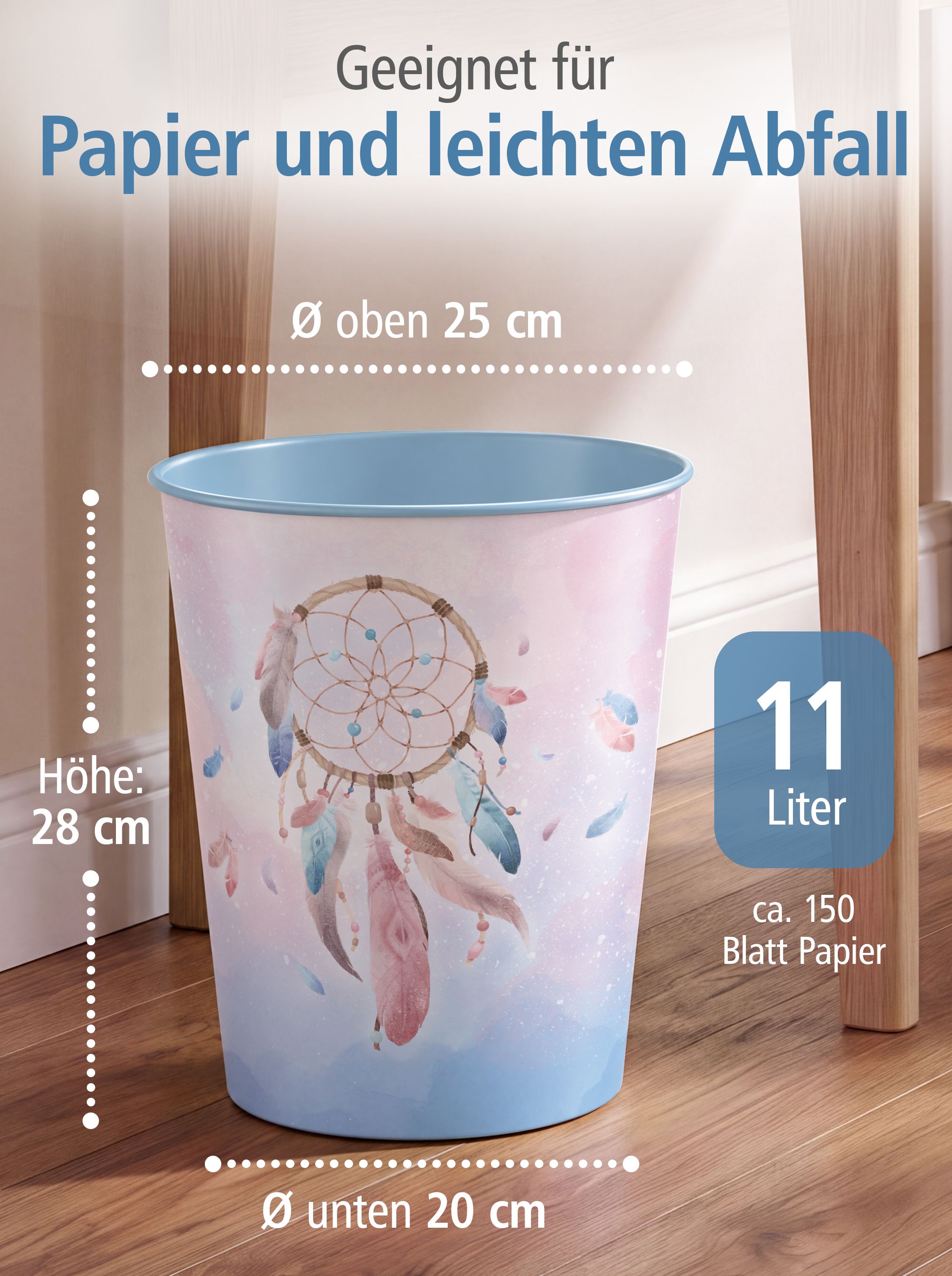 itenga Papierkorb - Motiv TRAUMF�NGER - ca. 11 Liter