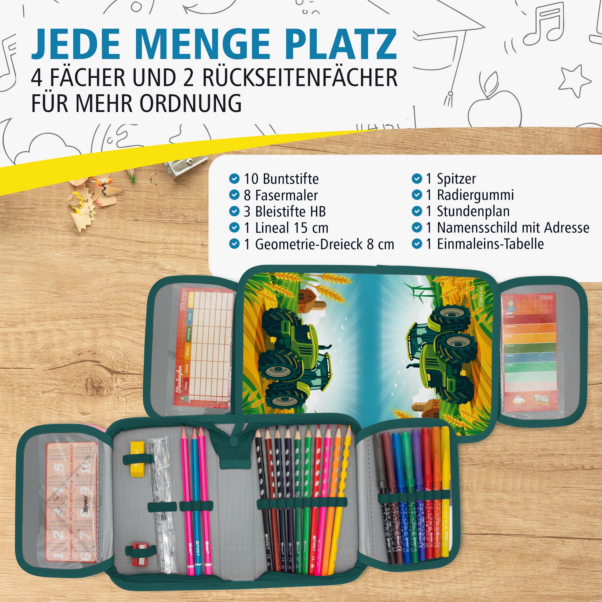 itenga Sch�ler-Etui M�ppchen Traktor Turbo Trak 28 teili...