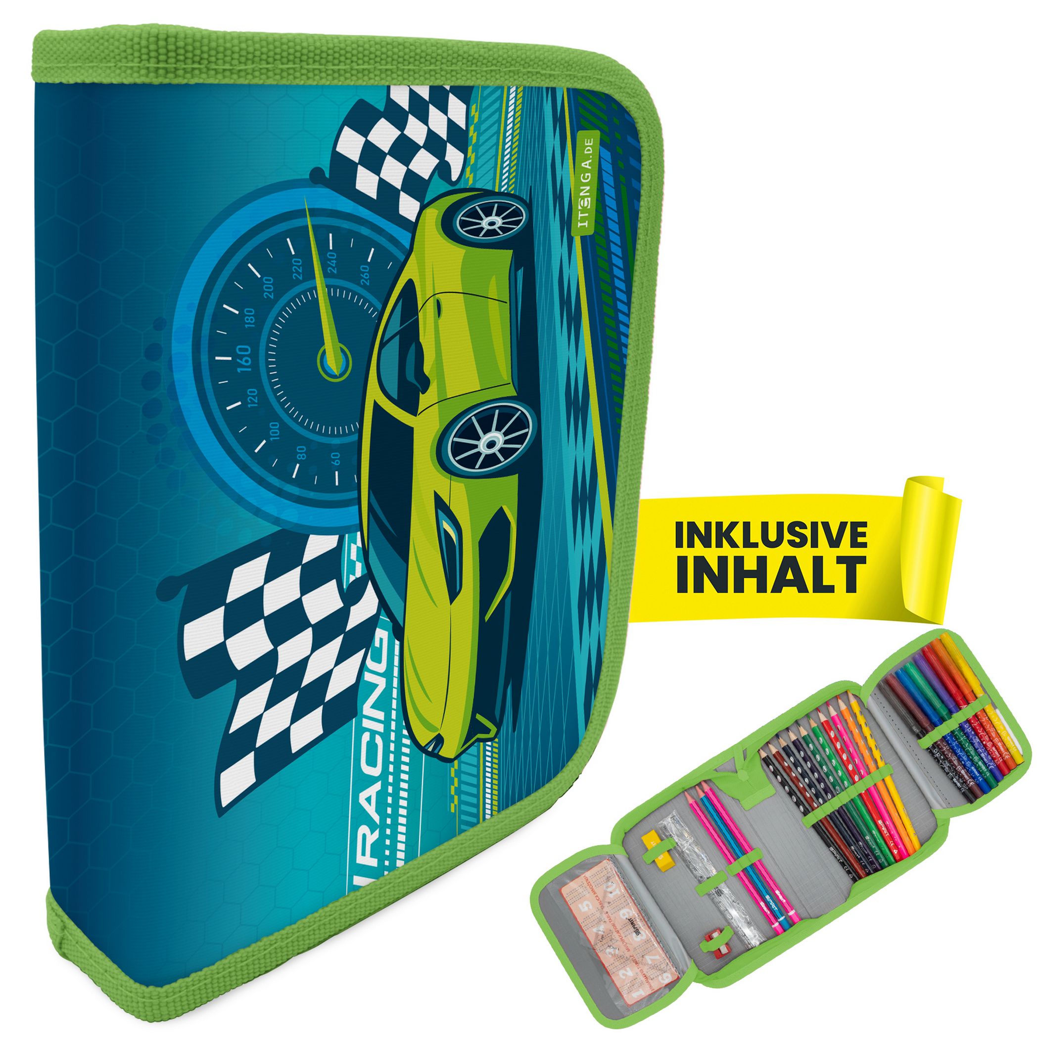 itenga Sch�ler-Etui M�ppchen Rennauto Nitron 28 teilig (...