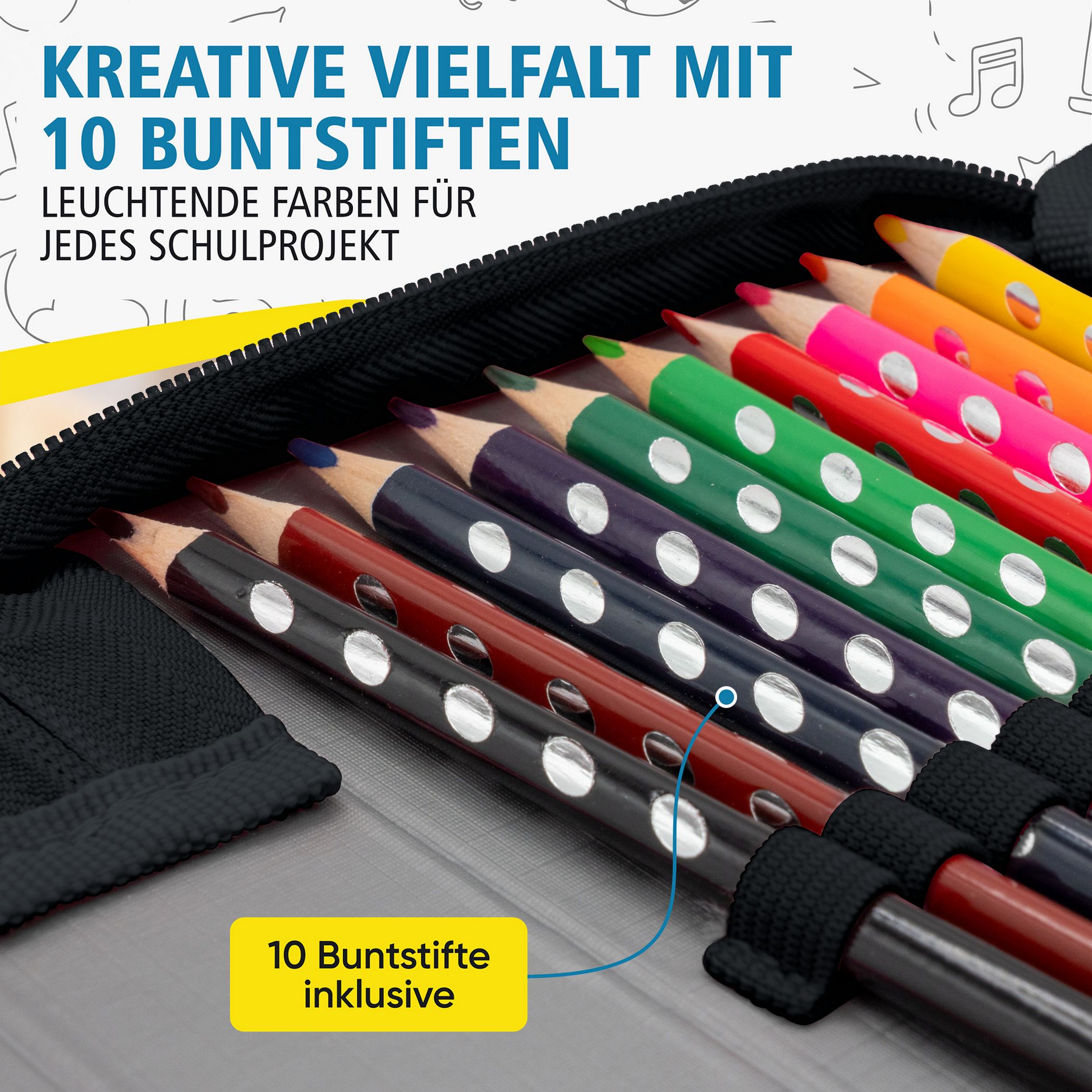 itenga Sch�ler-Etui M�ppchen Pixel 28 teilig (gef�llt) 1...