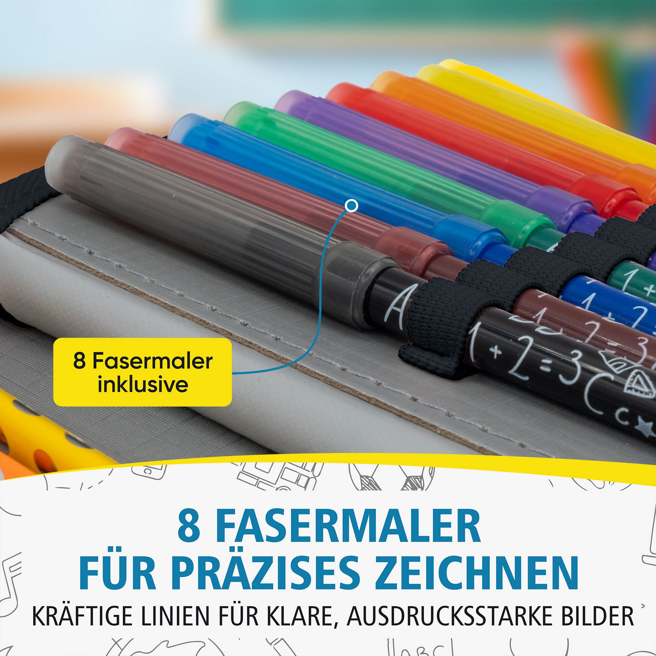 itenga Sch�ler-Etui M�ppchen Pixel 28 teilig (gef�llt) 1...