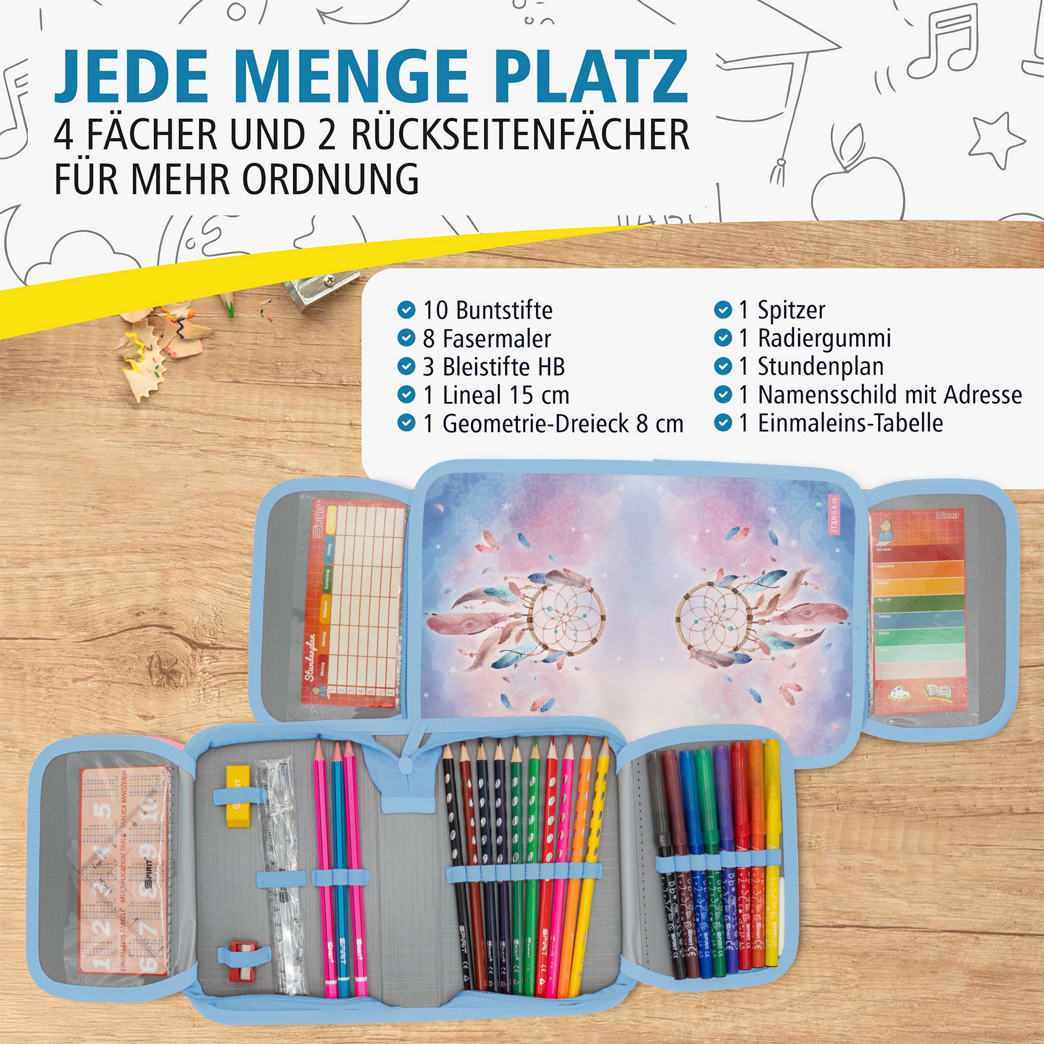 itenga Sch�ler-Etui M�ppchen Traumf�nger 28 teilig (gef�...