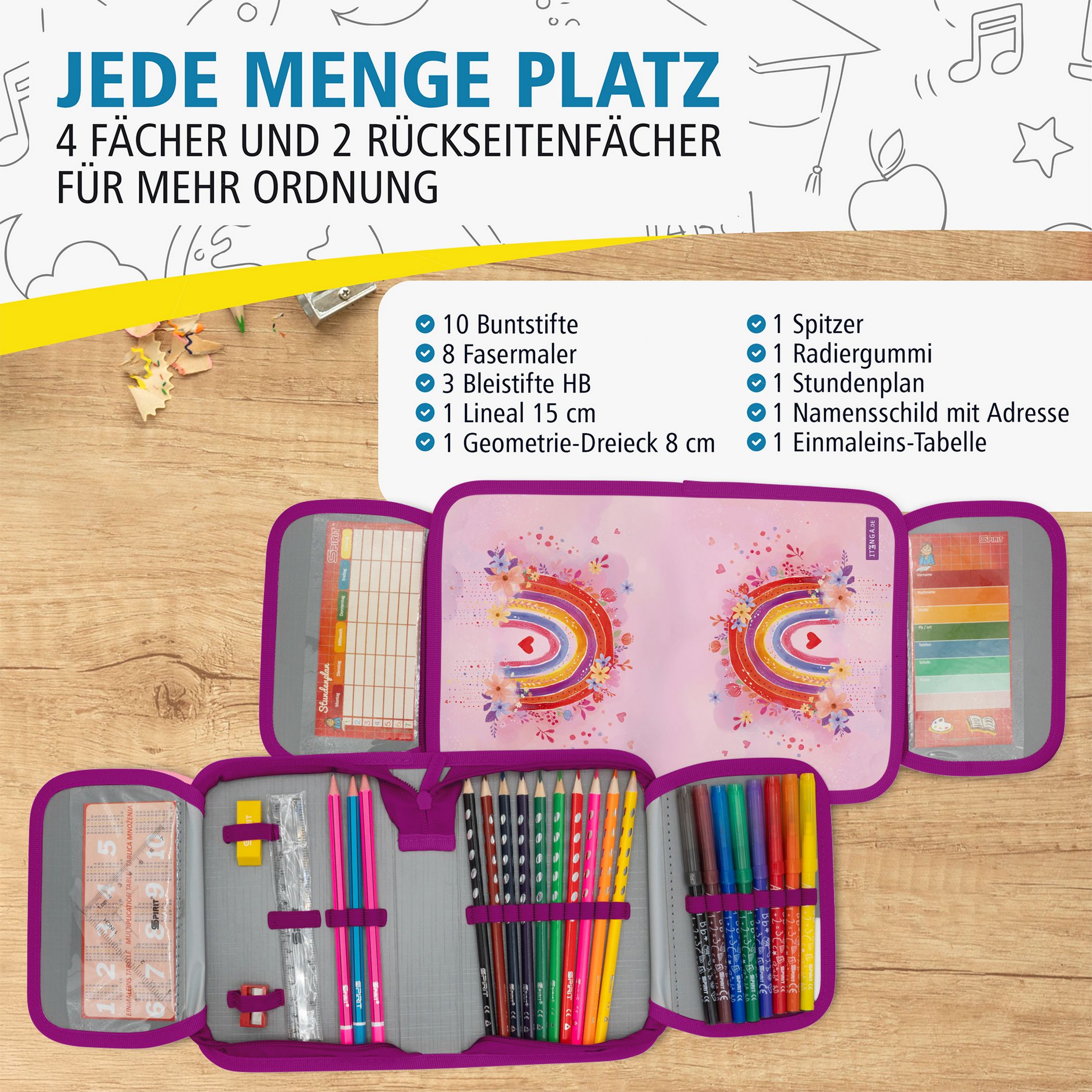 itenga Sch�ler-Etui M�ppchen Regenbogen Rainbow Dreams 2...