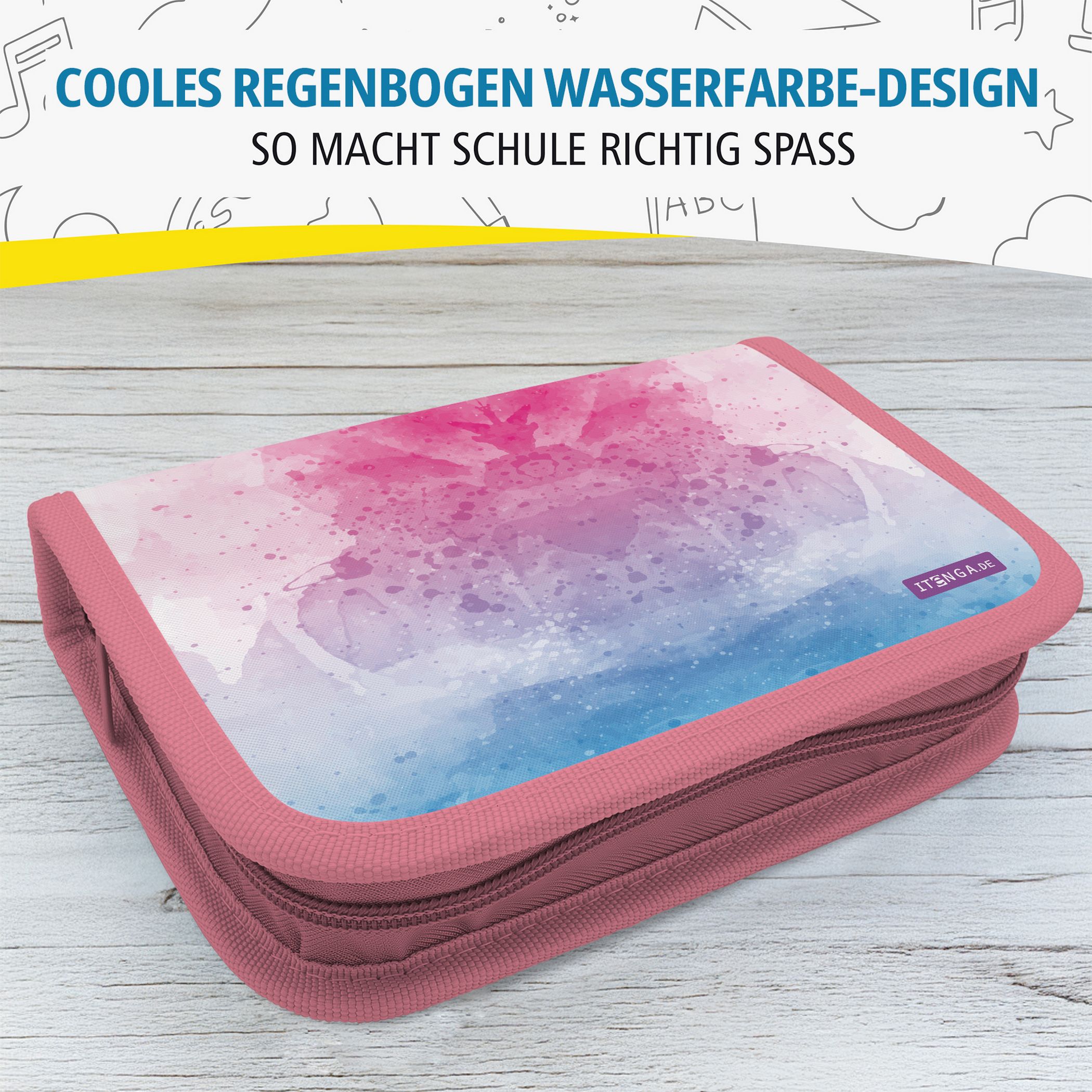 itenga Sch�ler-Etui M�ppchen Regenbogen Wasserfarben 28 ...